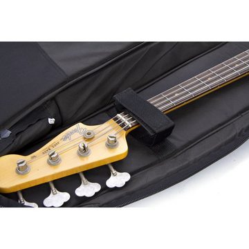 FAME Gitarrentasche (Deluxe E-Bass Gigbag, Wetterfest, 20mm Polsterung, Rucksackgarnitur, Zubehörfächer, Robustes Nylongewebe, Schwarz), Deluxe E-Bass Gigbag, Wetterfest, 20mm Polsterung