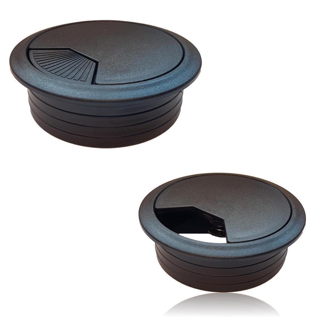 BAYLI Isolierband 2er Set Электропроводdurchführung Schreibtisch 80mm - Farbe [schwarz] - Электропроводd