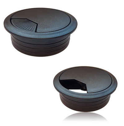 BAYLI Isolierband 2er Set Kabeldurchführung Schreibtisch 60mm - Farbe [schwarz] - Kabeld