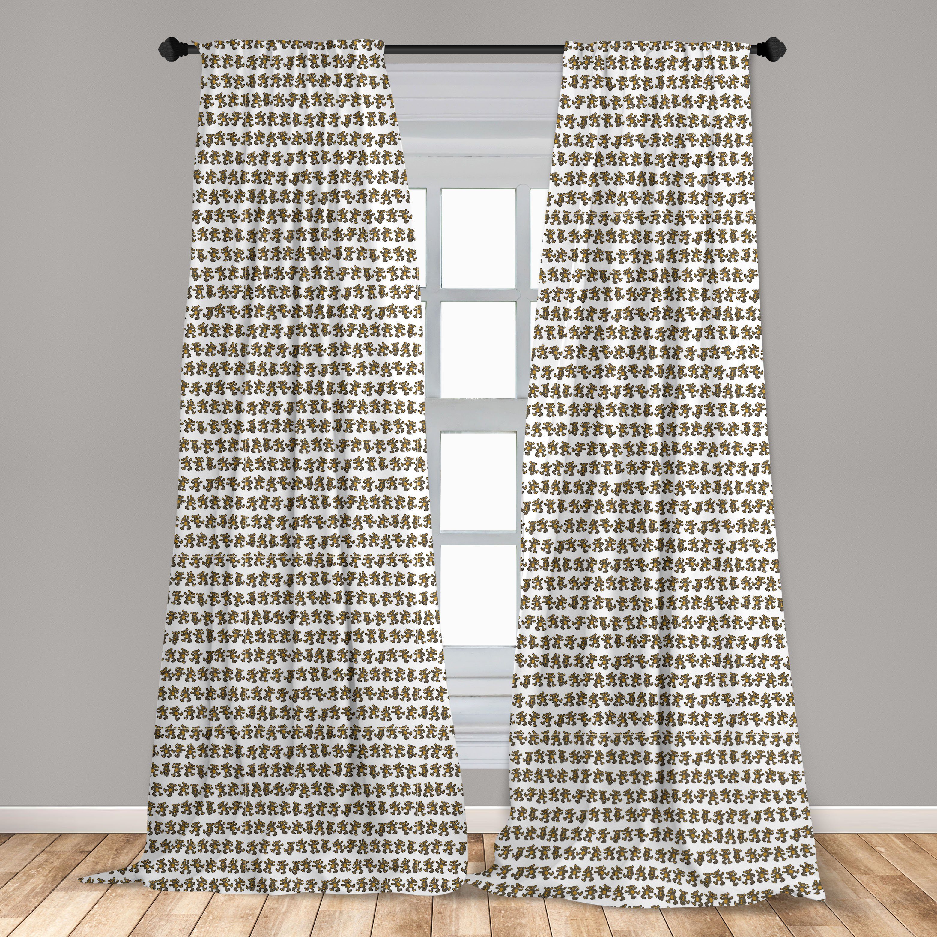 Gardine Vorhang Microfaser, Schlafzimmer Teddybär Wohnzimmer Patterns für Abakuhaus, Dekor, Bär Simplistic
