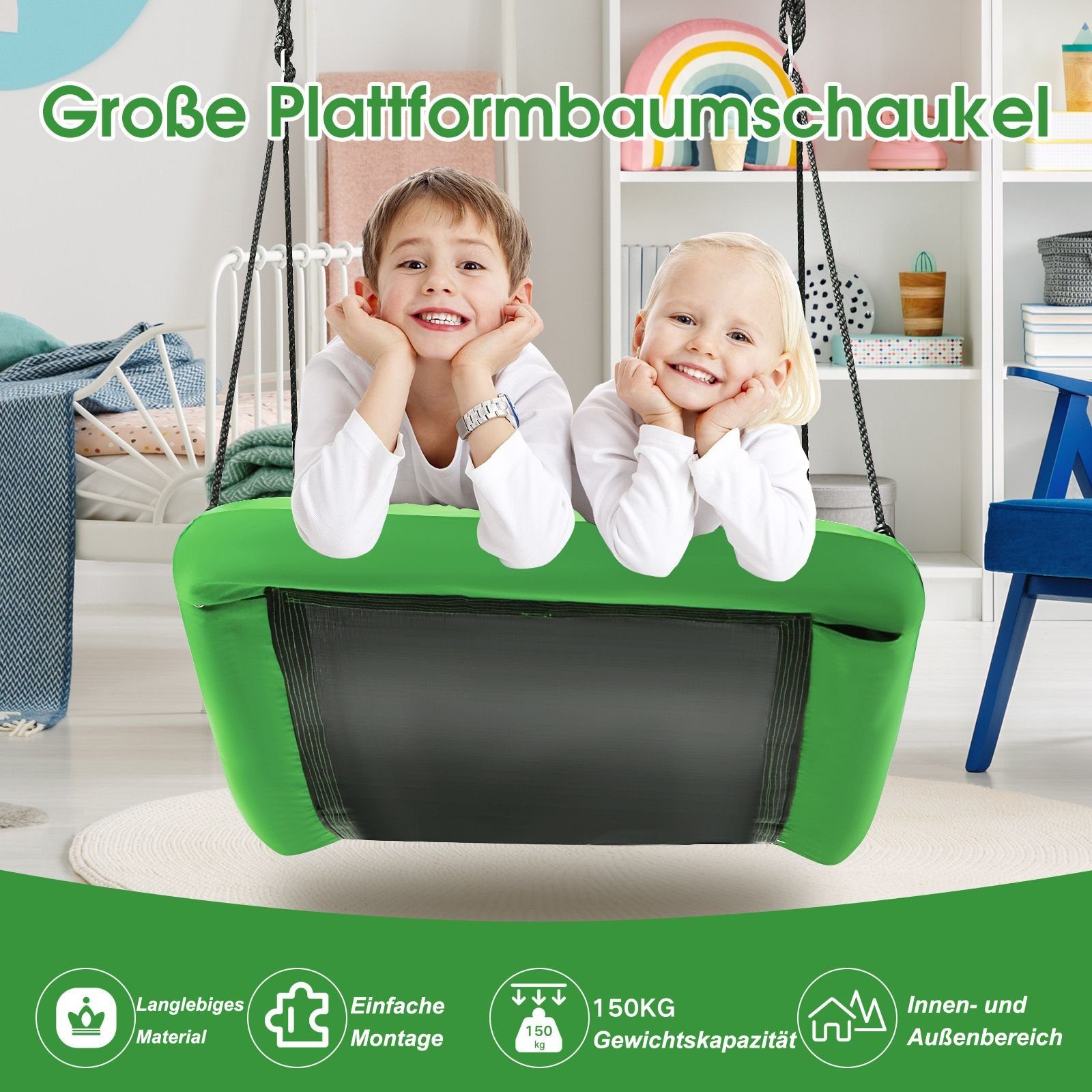 COSTWAY Nestschaukel Hängeschaukel, 81 x 152cm, günstig online kaufen