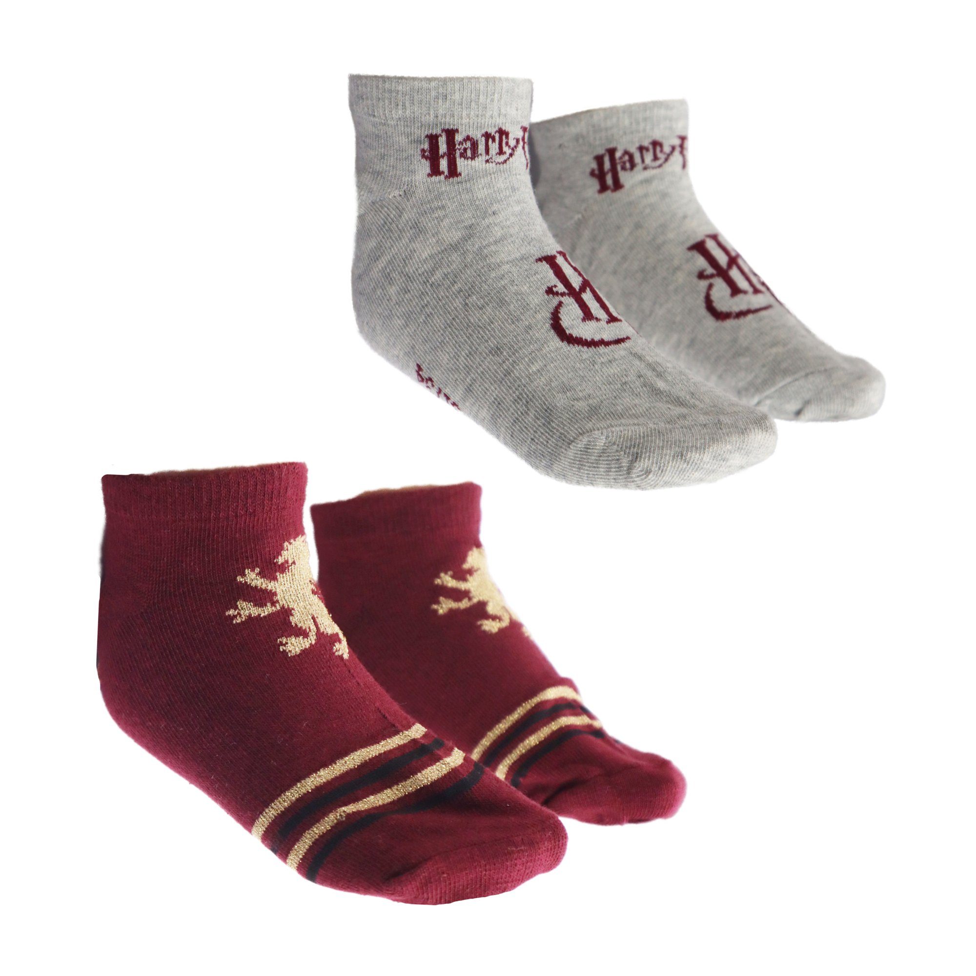 Harry Potter Kurzsocken Harry Potter Hogwarts kurze Sneaker Kinder Socken 2er Pack Gr. 27 bis 38