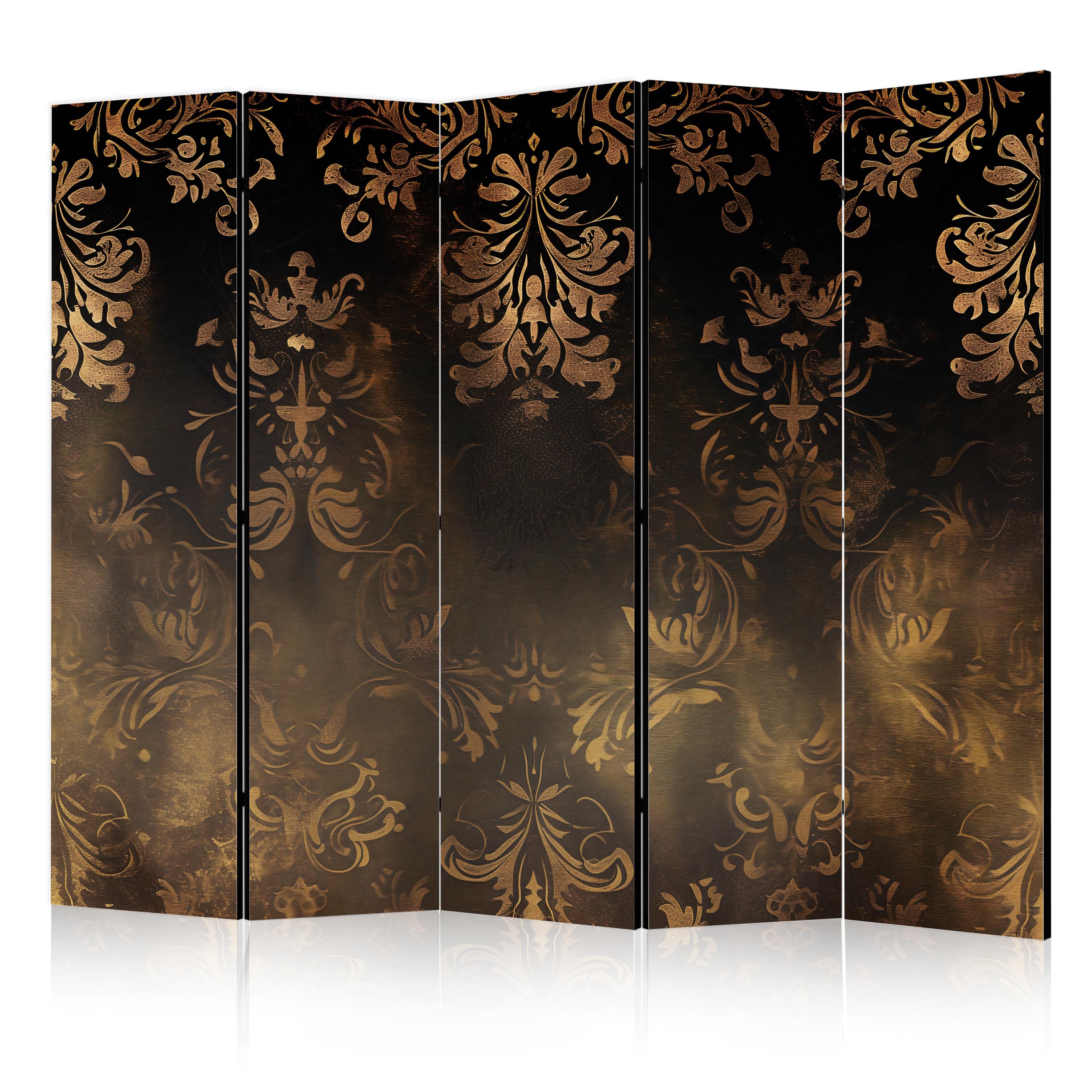 Muralo Paravent 5-teilig Raumteiler klappbar Barocke Glamour-Ornamente (Packung, 1 St., 225x172 cm), 3 Varianten, für das Schlafzimmer, das Wohnzimmer