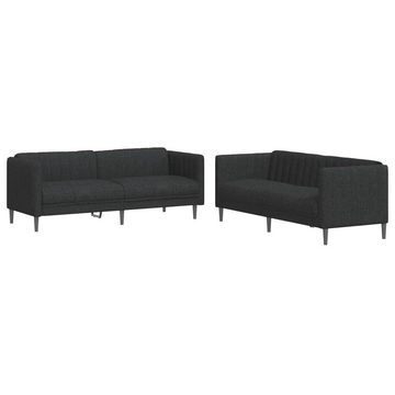 vidaXL Sofa 2-tlg. Sofagarnitur Schwarz Stoff