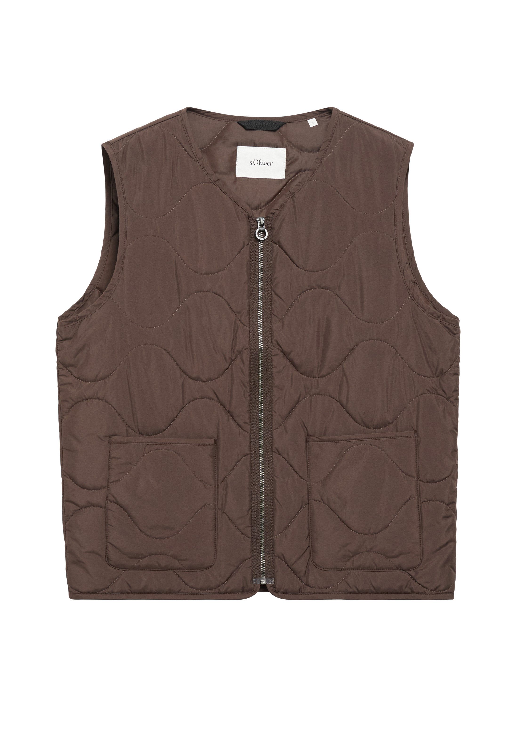 s.Oliver Outdoorjacke Outdoor-Weste Leichte Steppweste mit aufgesetzten Taschen