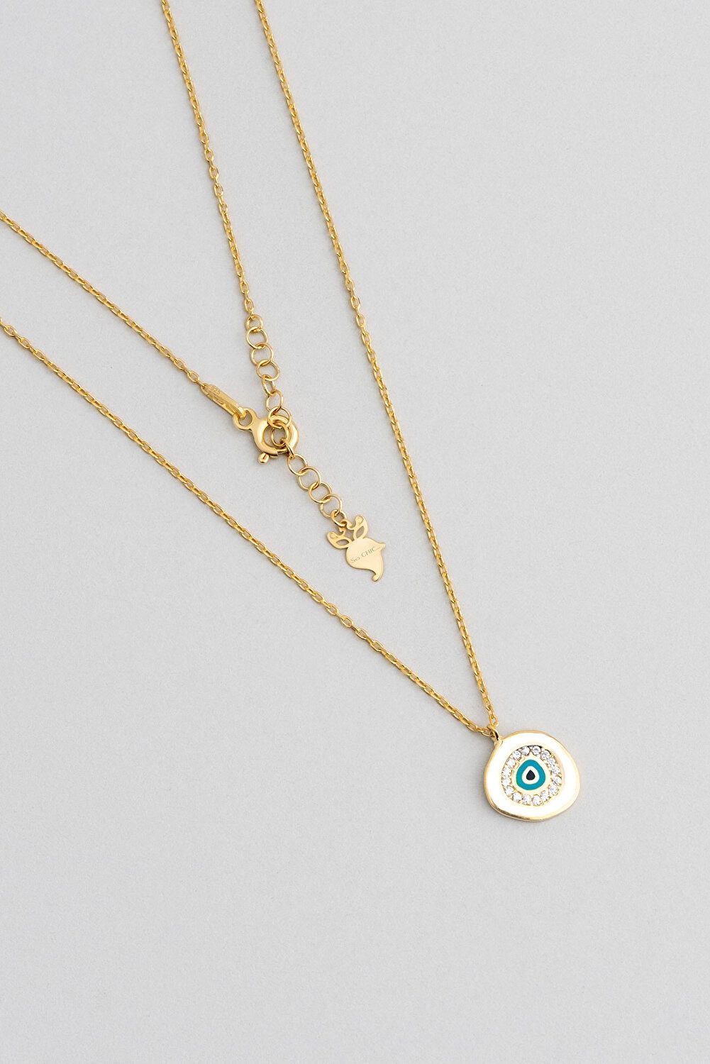 So CHIC... Kette mit Einhänger Horus Eye 18K vergoldete Silberkette