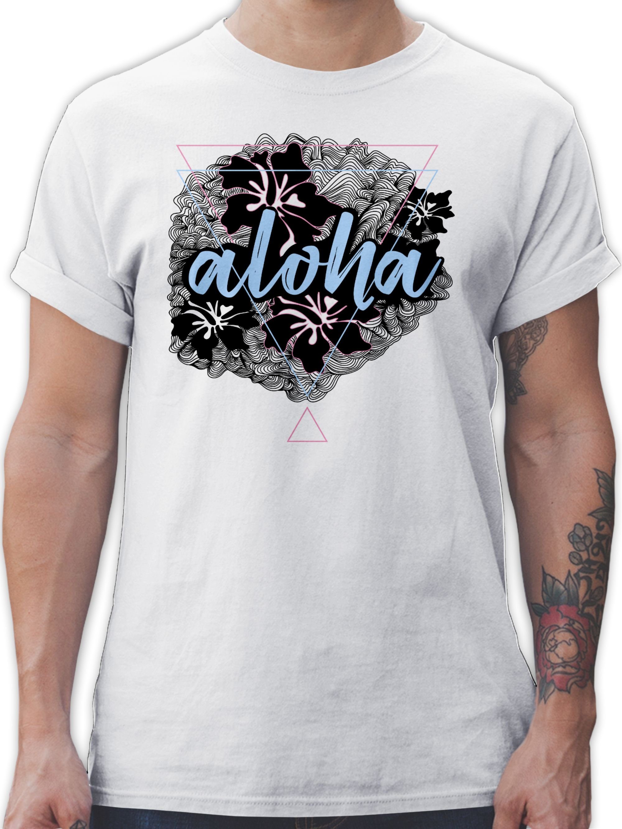 Sommerurlaub Aloha Weiß T-Shirt 3 Herren Shirtracer