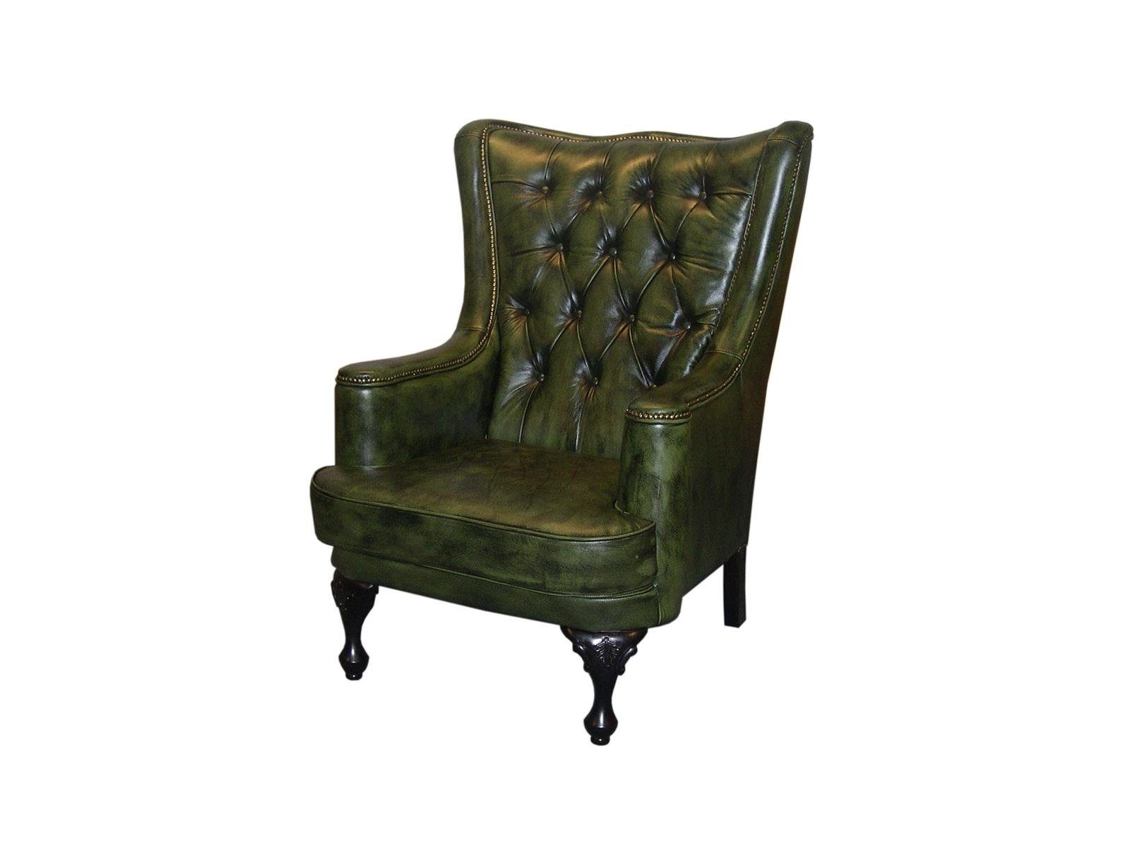 Salottini Chesterfield-Sessel SOFORT LIEFERBAR Chesterfield Ohrensessel Katerine Sessel VOLLLEDER, Taschenfederkern