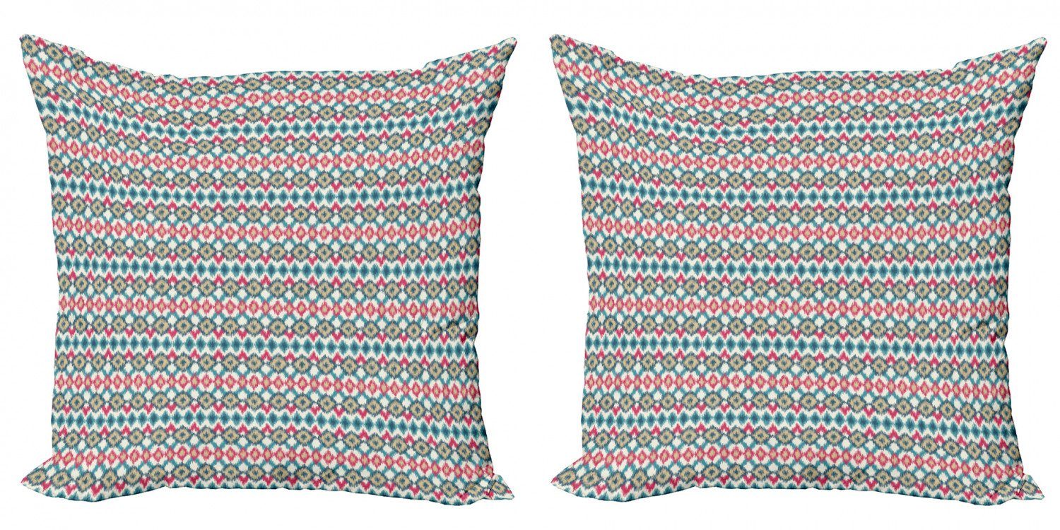 Kissenbezüge Modern Accent Doppelseitiger Digitaldruck, Abakuhaus (2 Stück), Ikat mexikanisch Mutter | Kissenbezüge