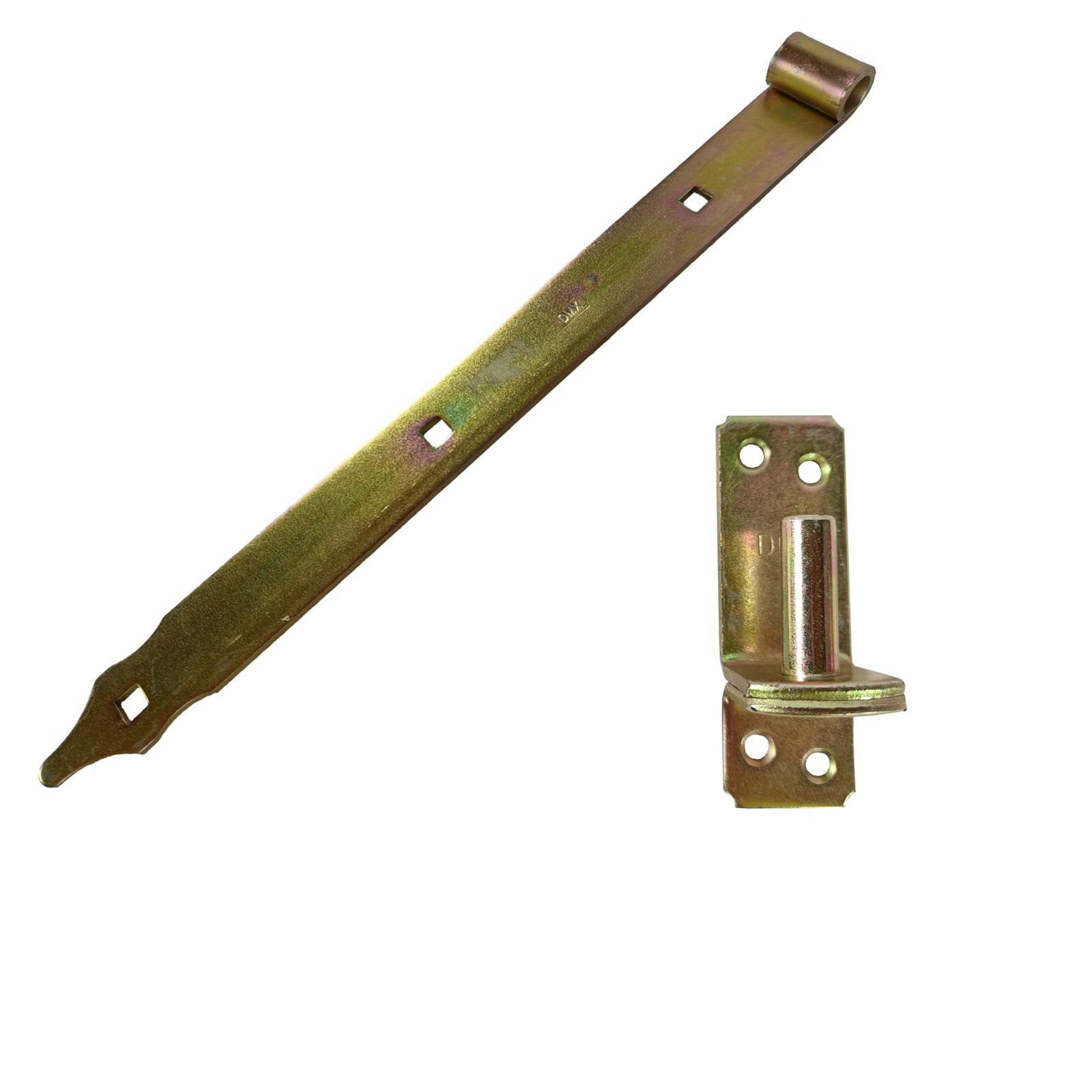 BooGardi Ladenband Scharnierband (1 St., gelb verzinkt 300x35x4mm mit Kloben), Tor Tür Fenster Scharnier Türband Torband Beschlag