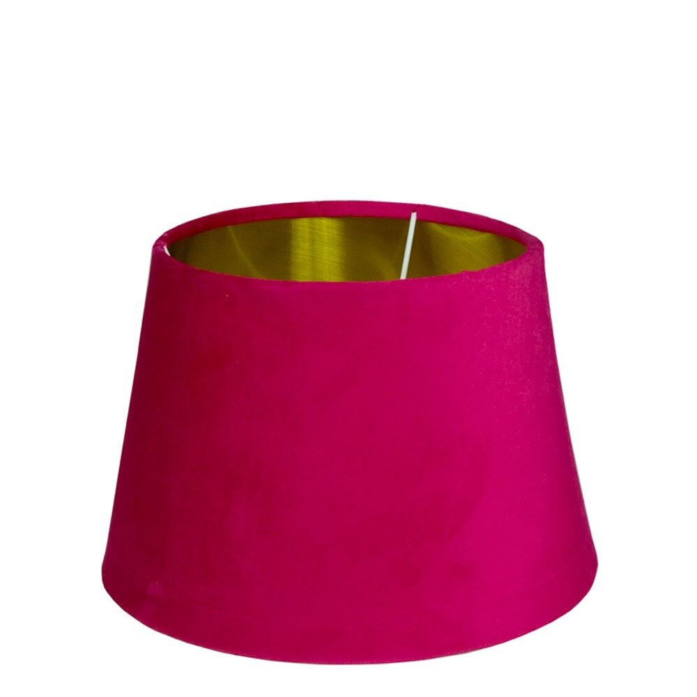 Mars & More Lampenschirm Tischlampenschirm Pink Fuchsia Samt Rund Modern E2 günstig online kaufen
