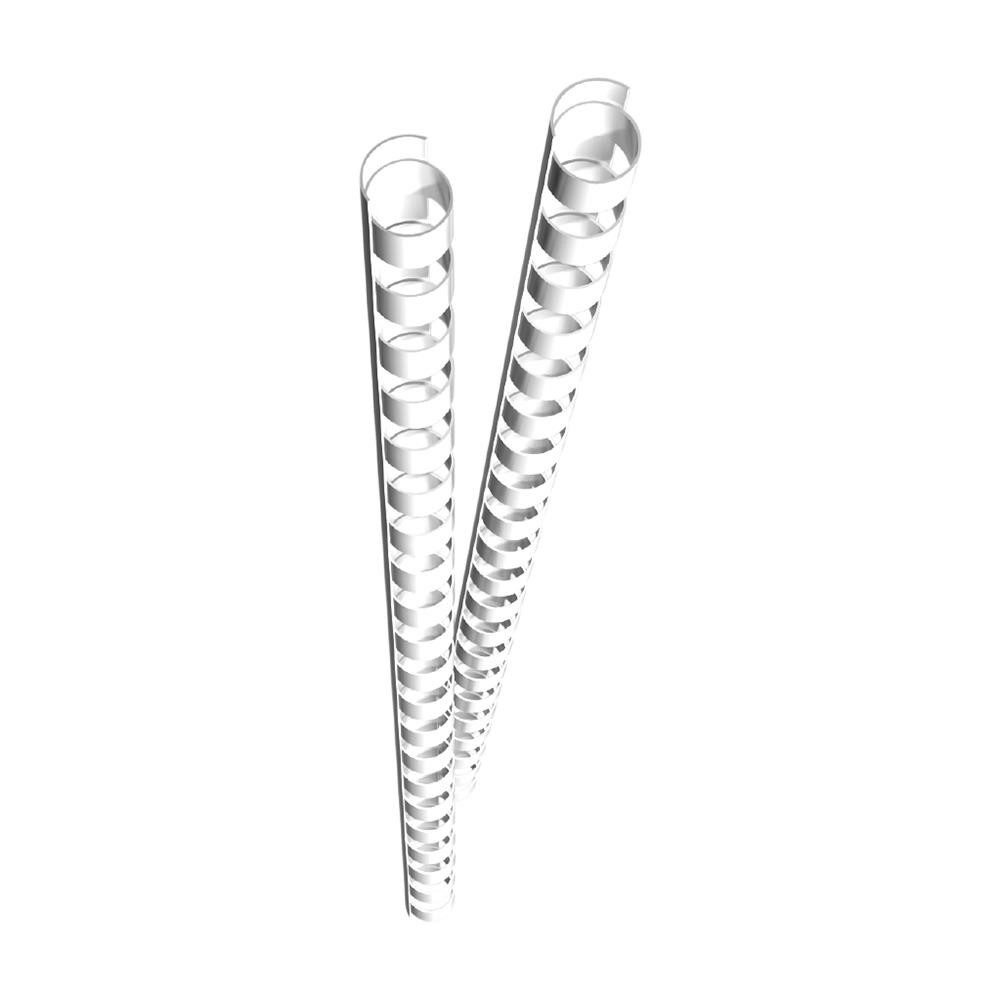 GENIE Drahtbindegerät 12377 Kunststoffspiralen DIN A4, 8 mm, 25 Stück, 21-Ring-System, bis 45 Blatt, um 180° umschlagbar