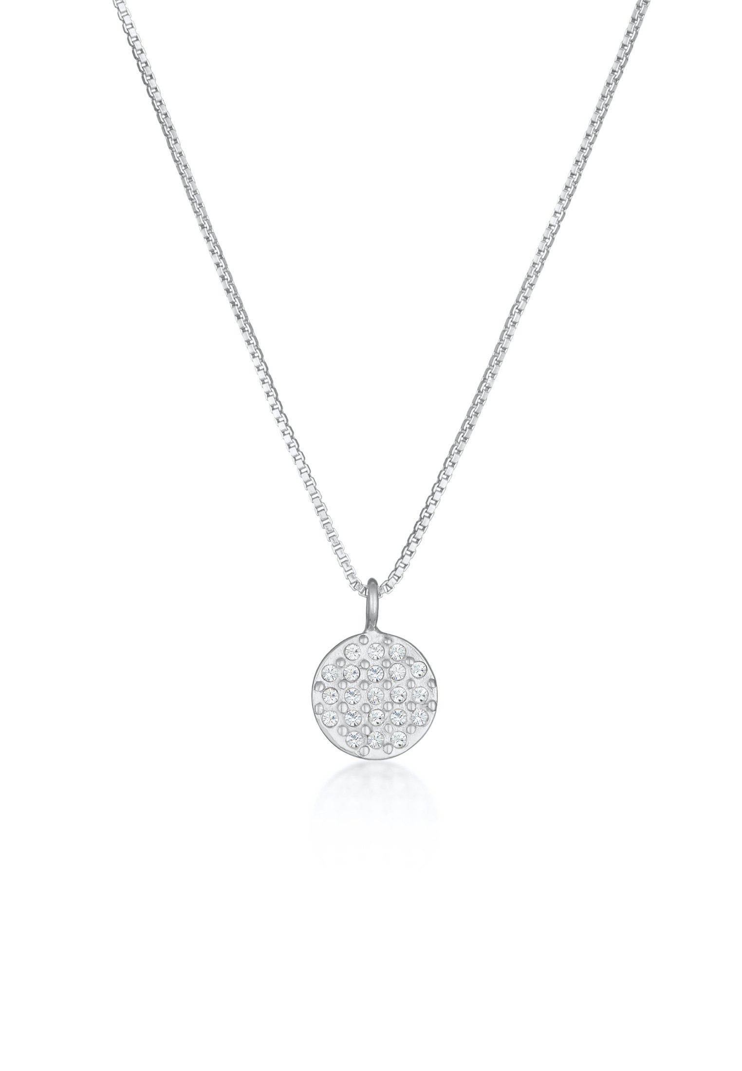 Elli Kette mit Anhänger Kristalle Plättchen Anhänger 925 Silber