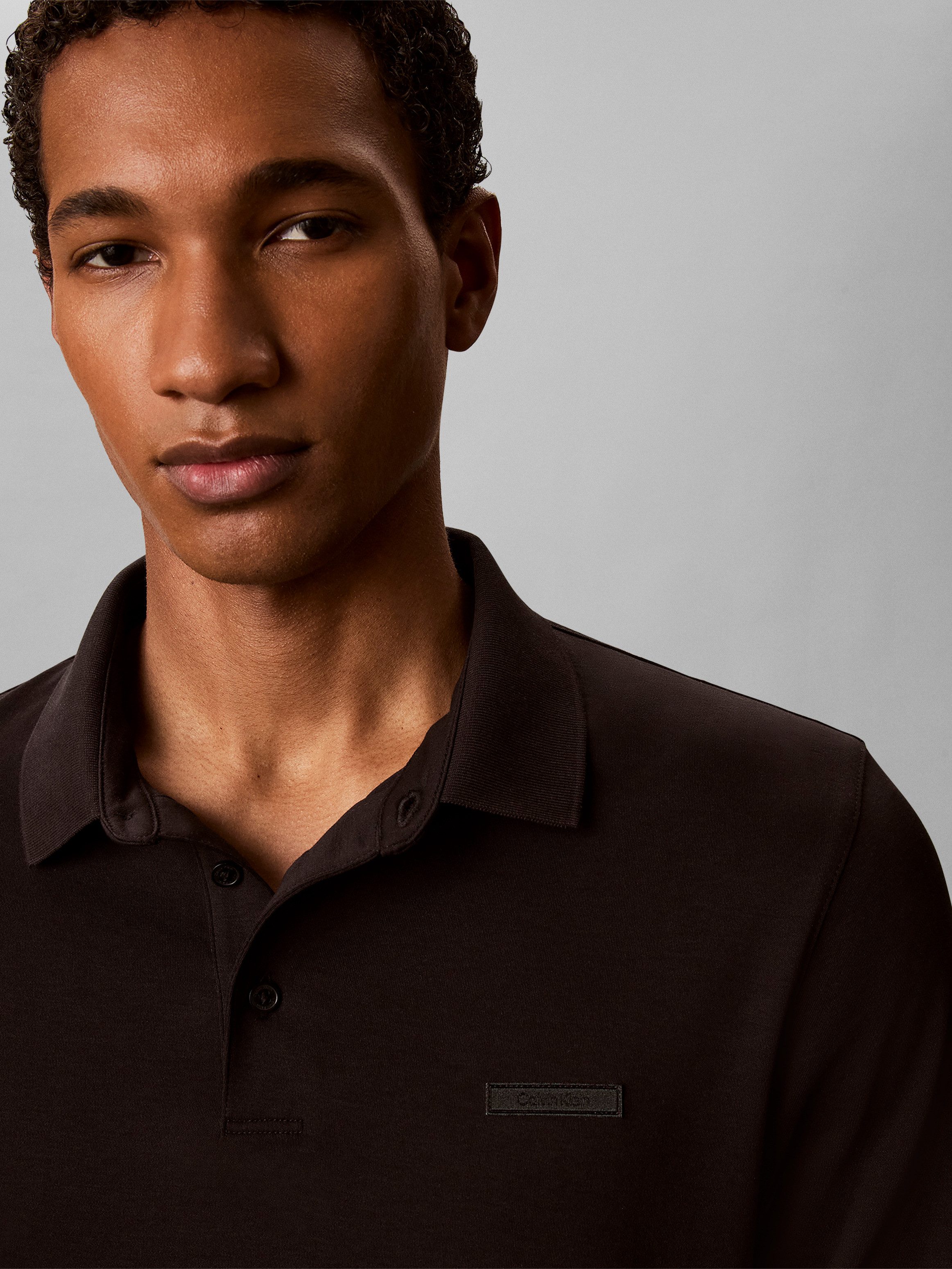 Calvin Klein Jeans Langarm-Poloshirt Polokragen, Slim Fit, reine Baumwolle – Bild 3 von 5