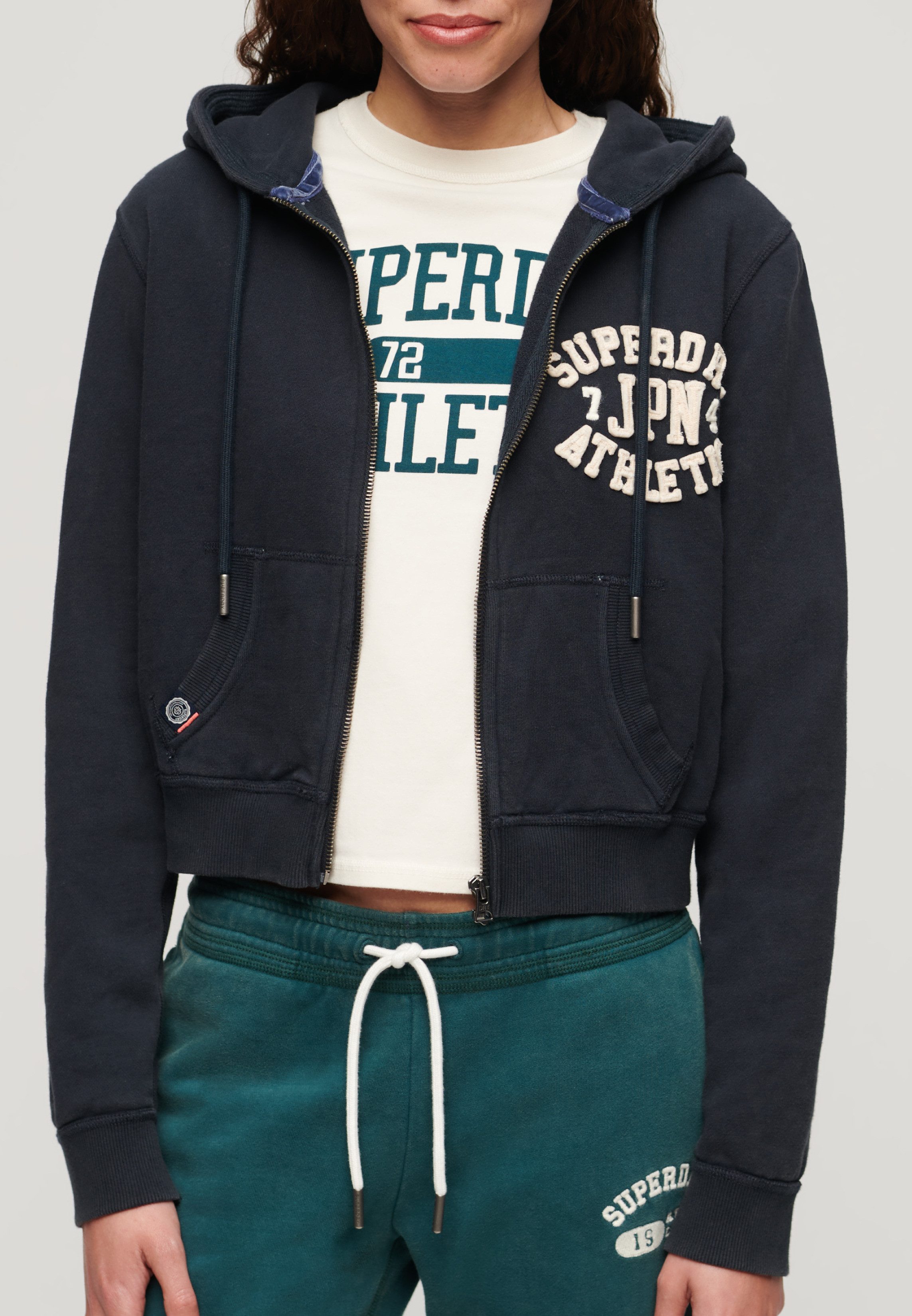 Superdry Kapuzensweatjacke ATHLETIC RELAXED CROP ZIPHOOD günstig online kaufen