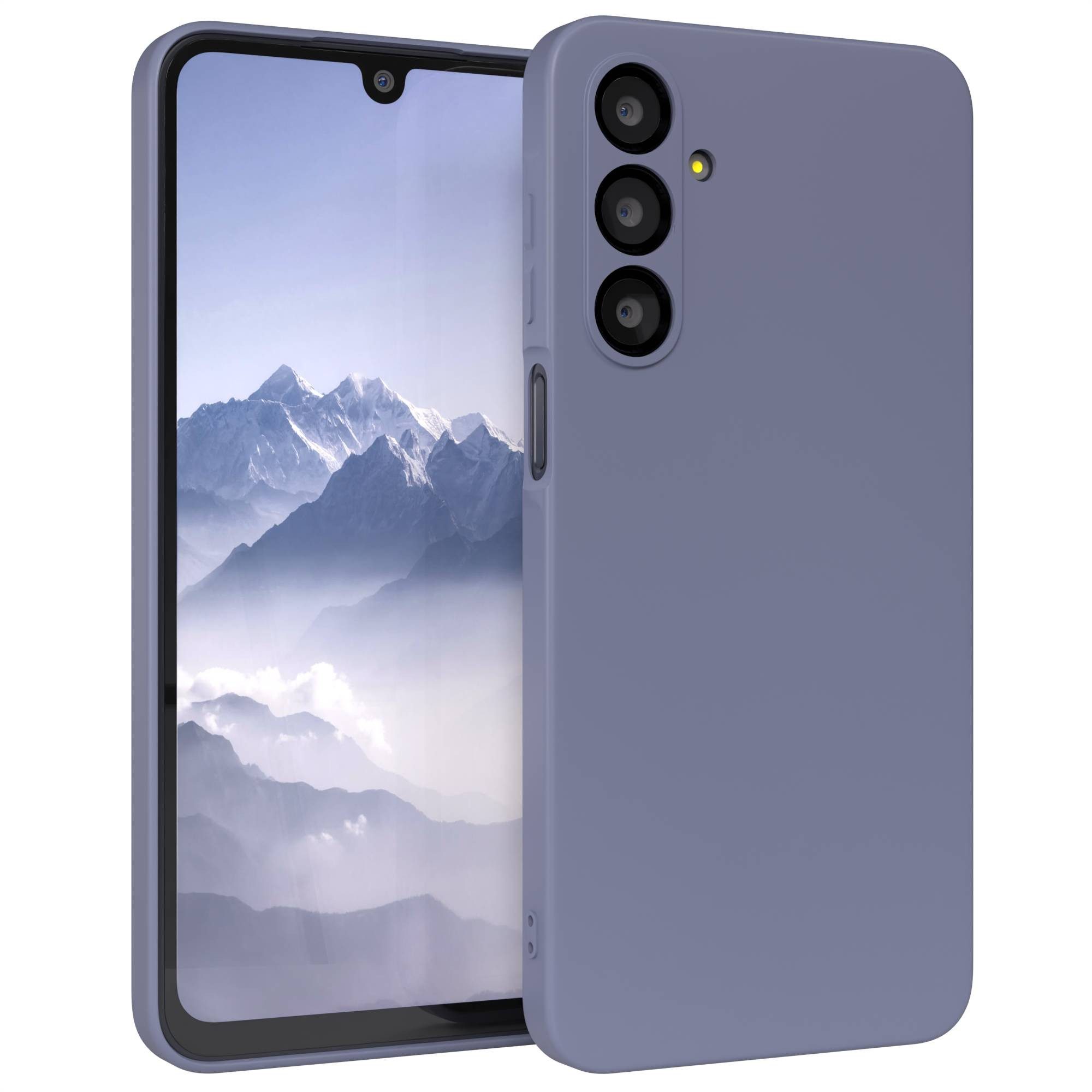 EAZY CASE Handyhülle für Samsung Galaxy A16 Hülle Silikon 6,7 Zoll, Silikon Schutzhülle mit Kameraschutz Matt Back Cover Soft Eis Blau