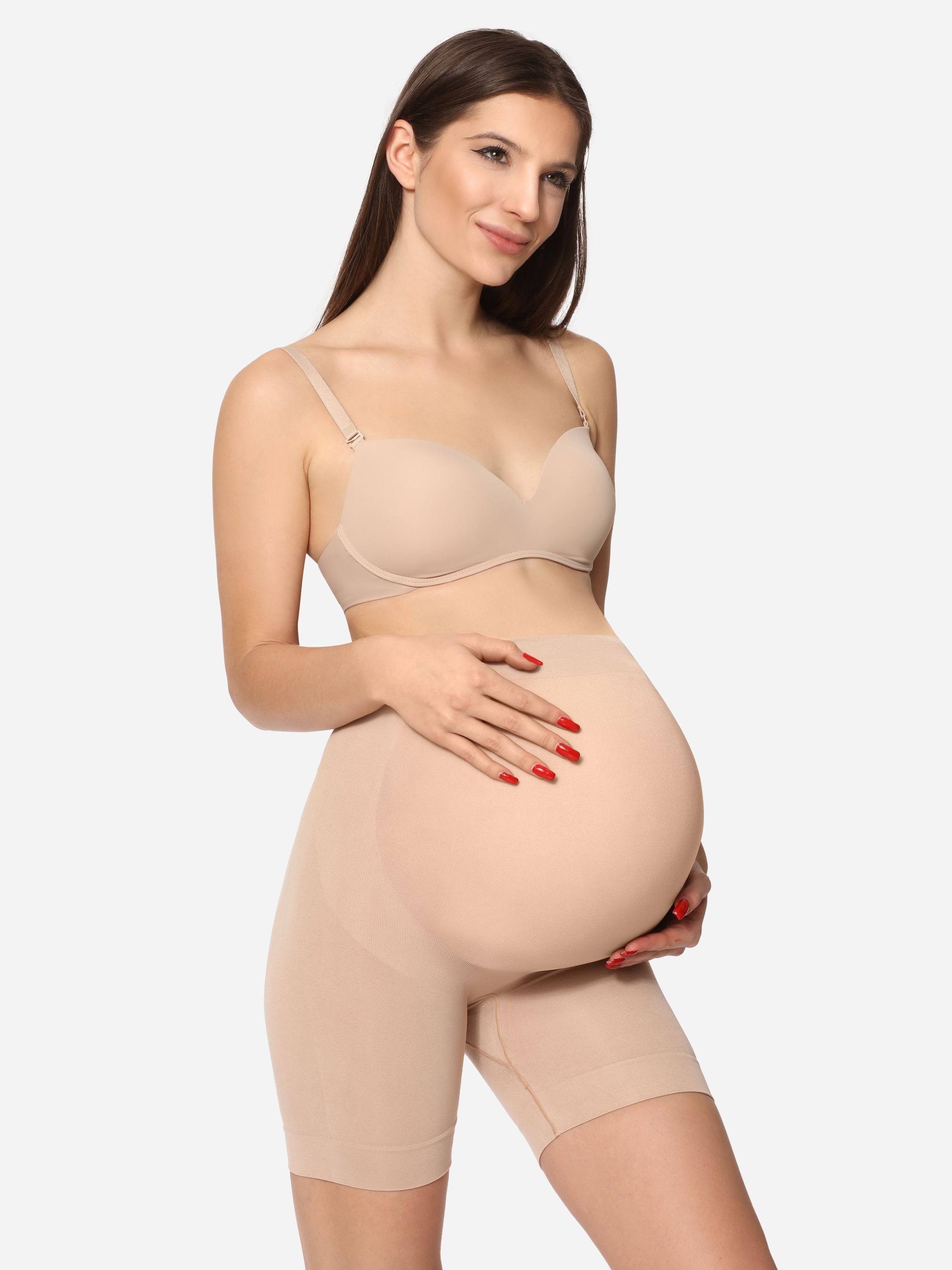 Be Mammy Umstandshose Damen Umstandsshorts 06 15 (1-tlg) elastischer Bund