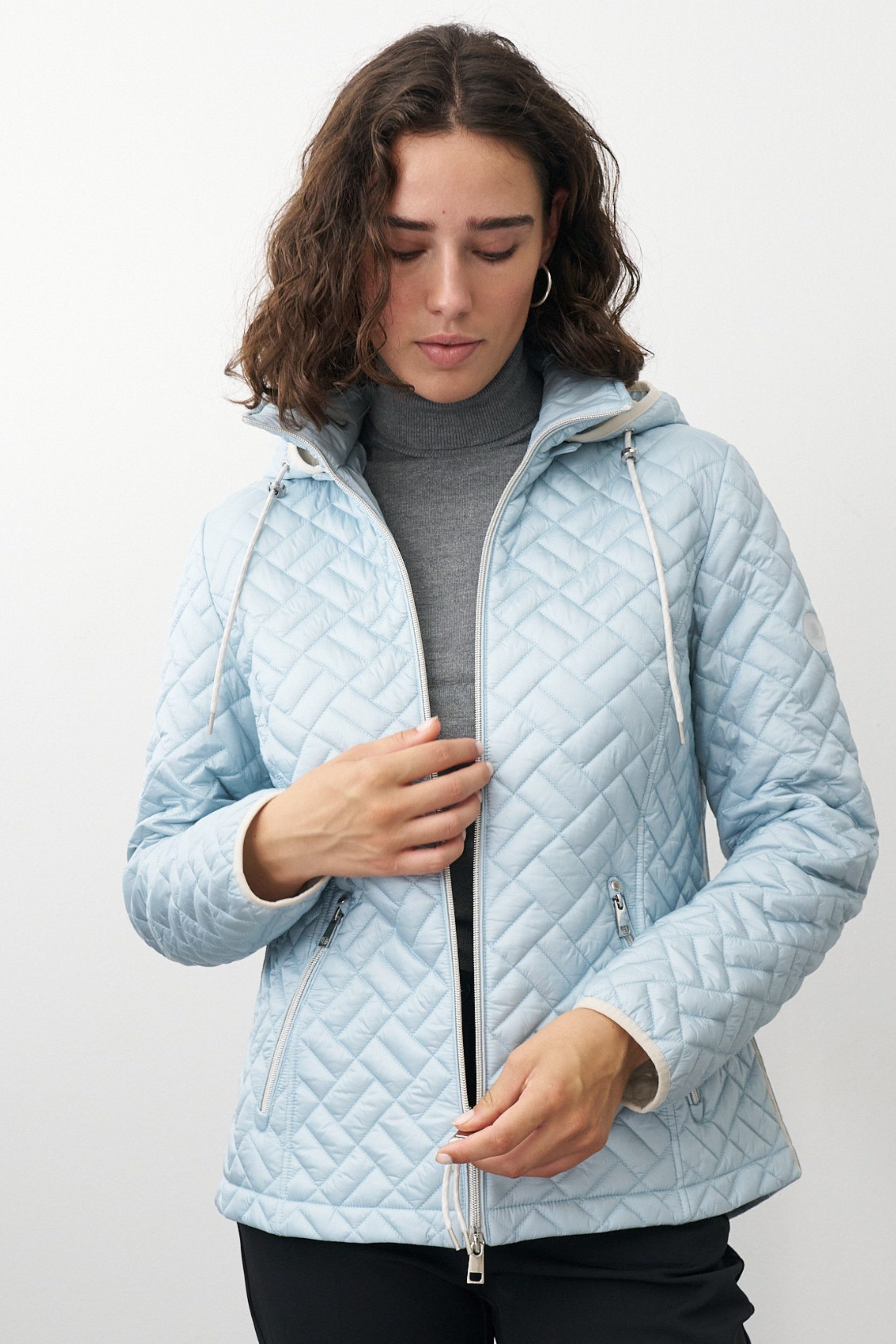 Barbara Lebek Steppjacke leichte Übergangsjacke oder Frühlingsjacke mit abnehmbarer Kapuze