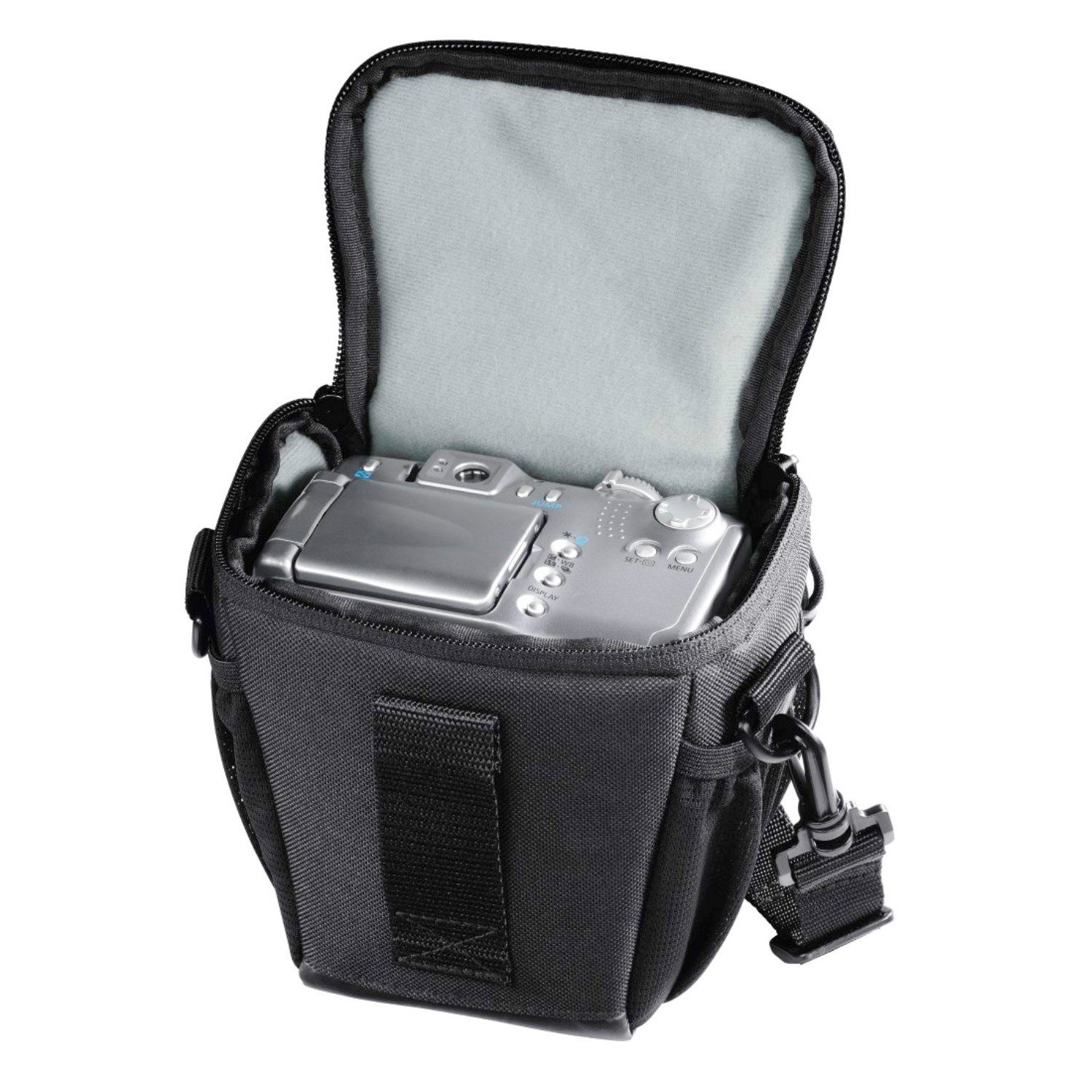 Praktische Tasche mit Anti-Rutsch-Schultergurt und Zubehörfächern Schwarz RIVACASE Colt Systemkamera Tasche 