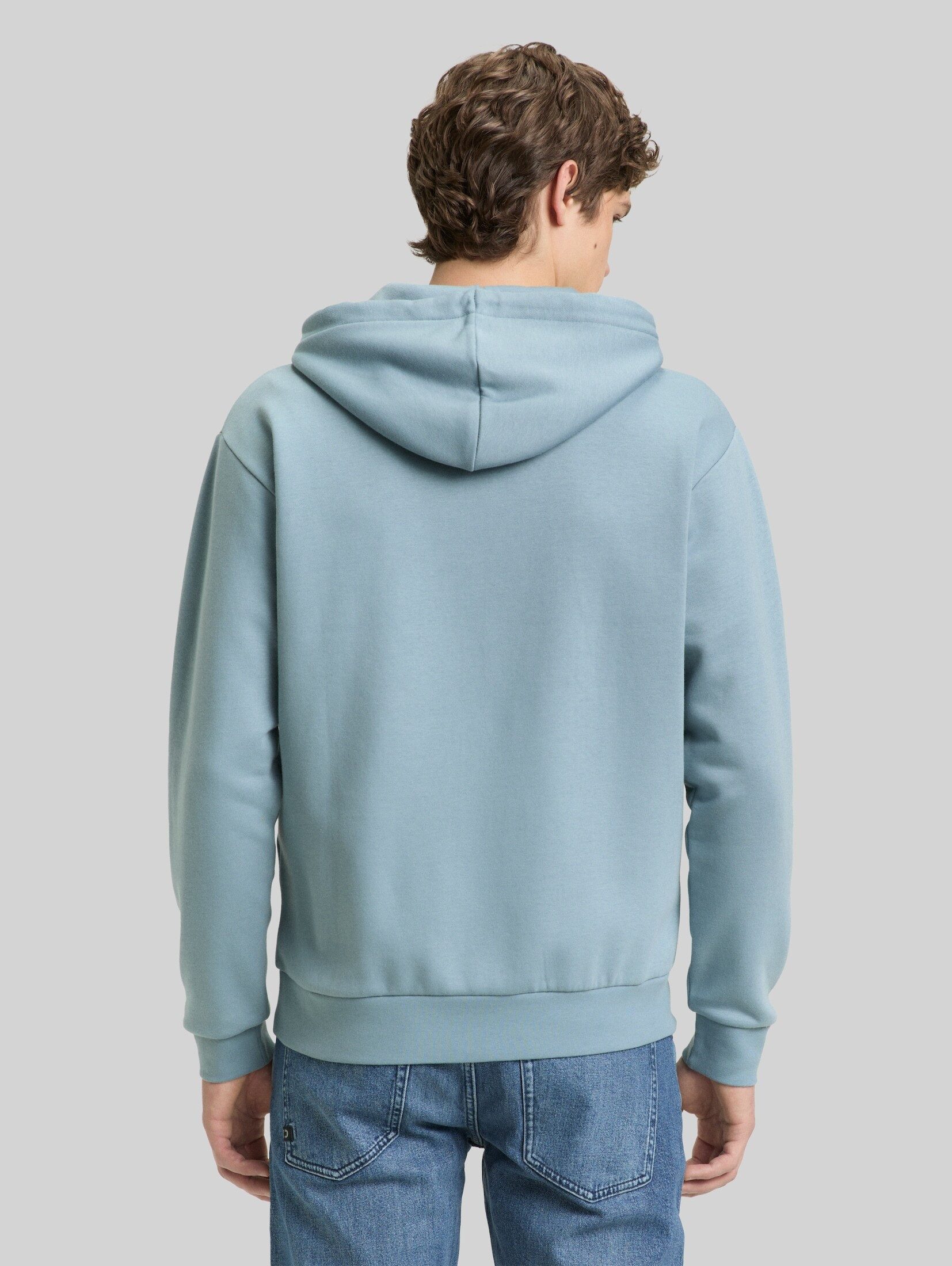 TOM TAILOR Denim Sweatjacke Strick & Sweatshirts Hoodie Sweatjacke mit Logo-Print