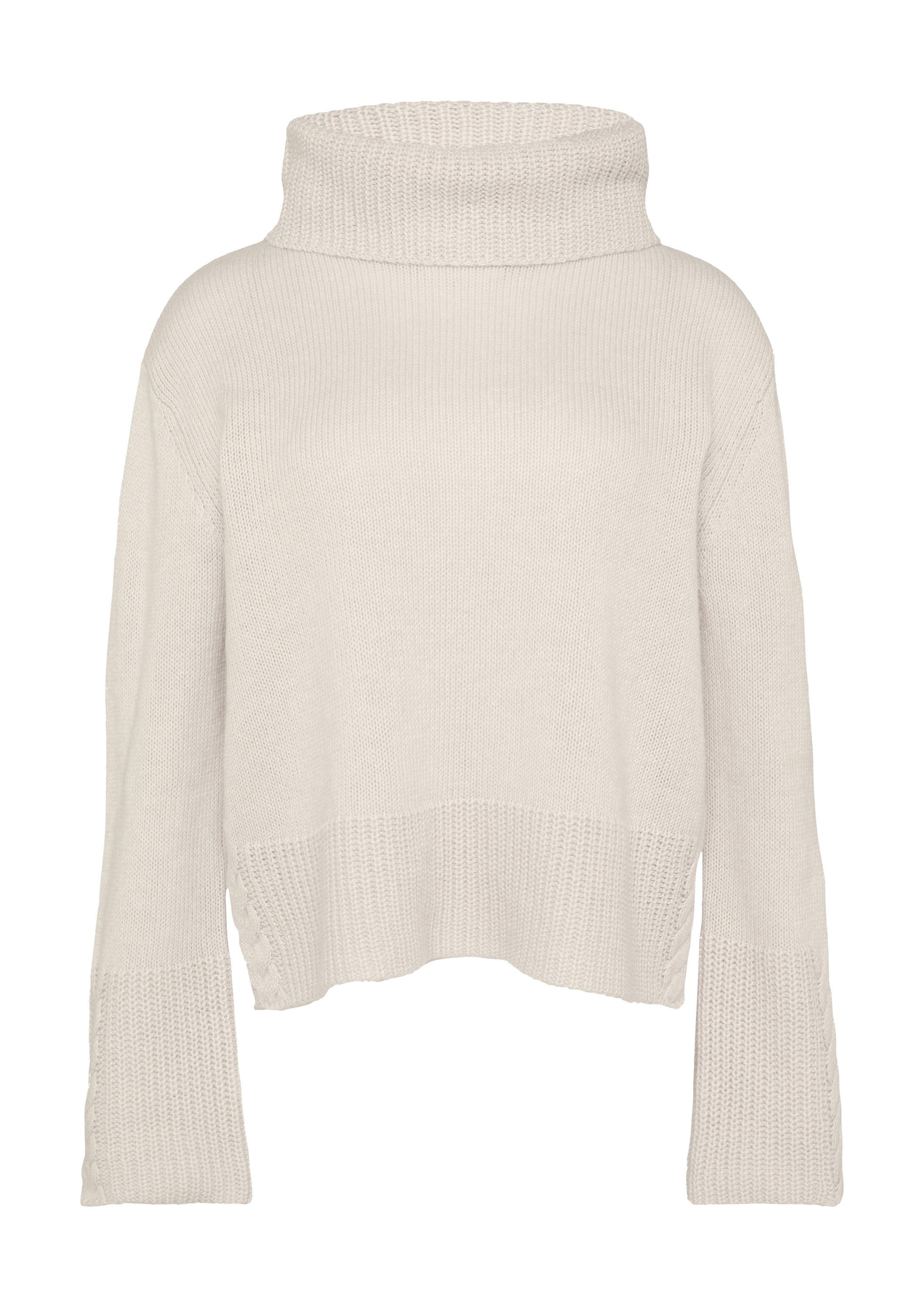 comma Longpullover Strickpullover Rollkragenpullover mit Zopfdetail günstig online kaufen