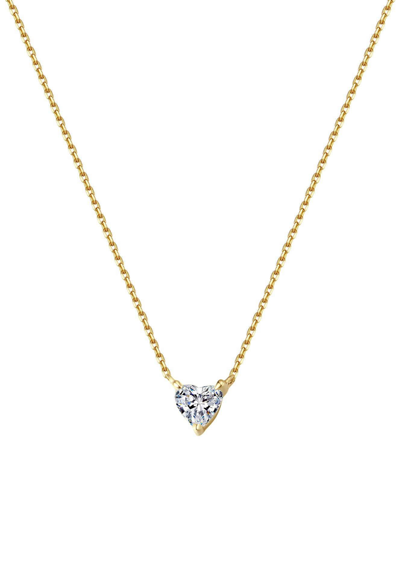 Dear Me Goldkette mit Herz Diamant (0.18 ct / 0.53 ct zur Auswahl), 585er G günstig online kaufen