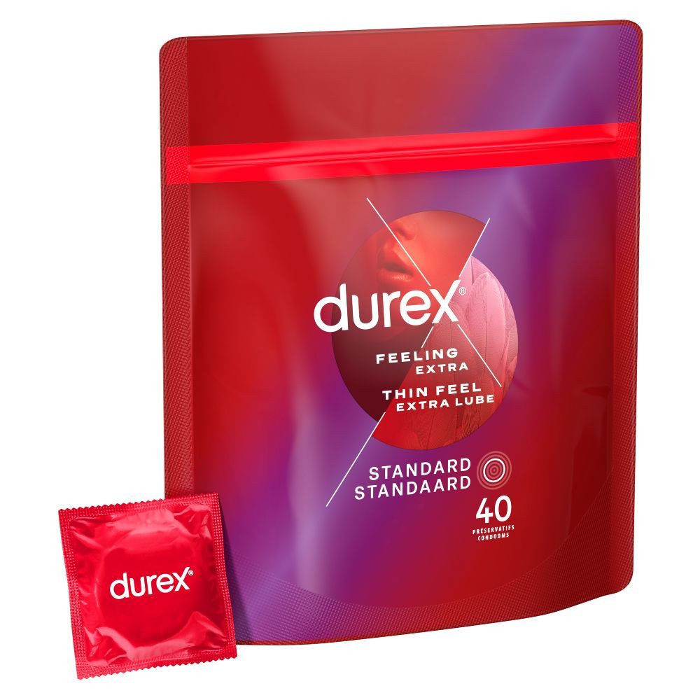 Kondome Durex Kondome Extra-Dünn - Kondome Thin Feel Extra Lube - 40 Stück