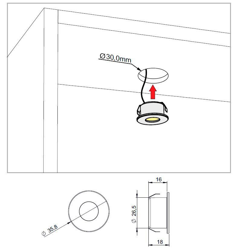 LED fest Ein-/Ausschalter, im 2er Neutralweiß, Optima, Helvetia integriert, Einbauleuchte Set LED