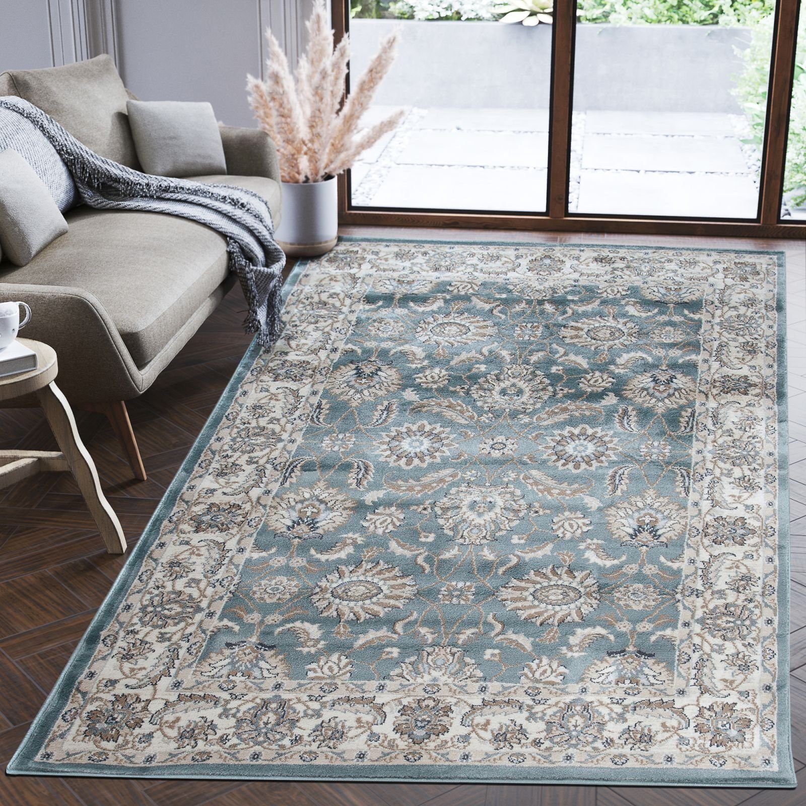 Orientteppich Oriente Teppich - Traditioneller Mazovia, für 100 Fußbodenheizung, x Blau, Teppich cm, Pflegeleicht, 60 Geeignet Wohnzimmerteppich Orient