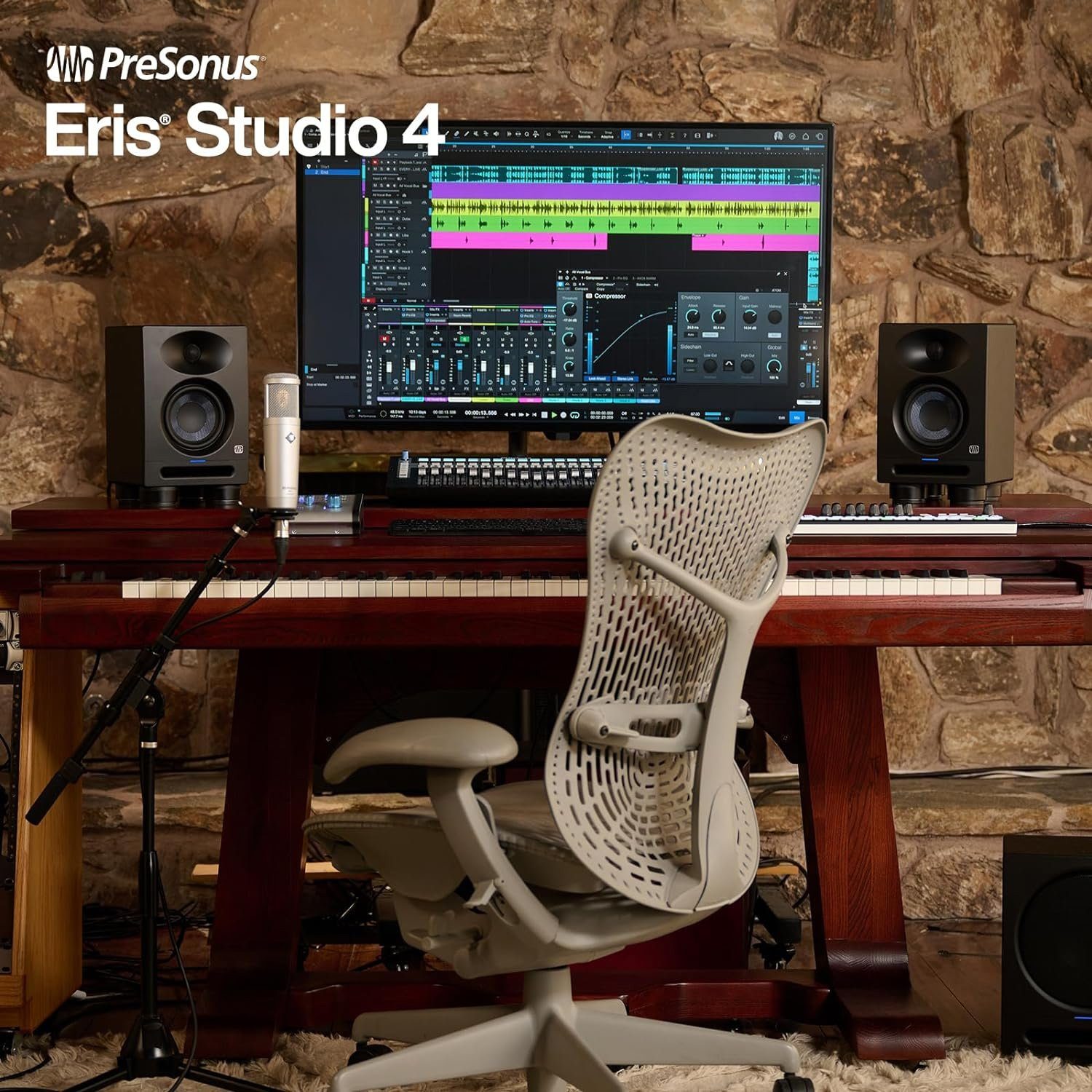 Eris (1 100 Paar, mit 4 Presonus PC-Lautsprecher Studio W, Monitor-Boxen Boxen-Füße)