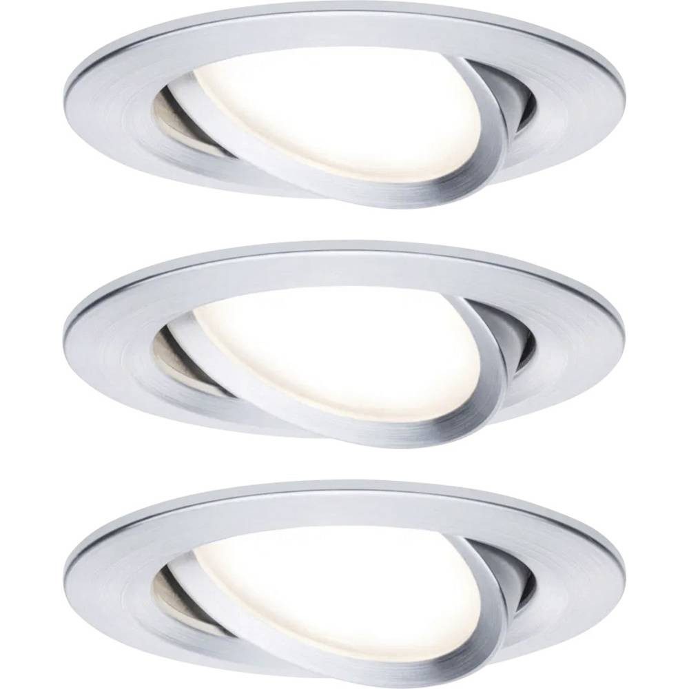 Paulmann LED Einbauleuchte LED Einbauleuchte 3-Step-Dim Coin Basisset schwenkbar rund 93487, Dimmbar über Lichtschalter, Schwenkbar, Geringe Einbautiefe