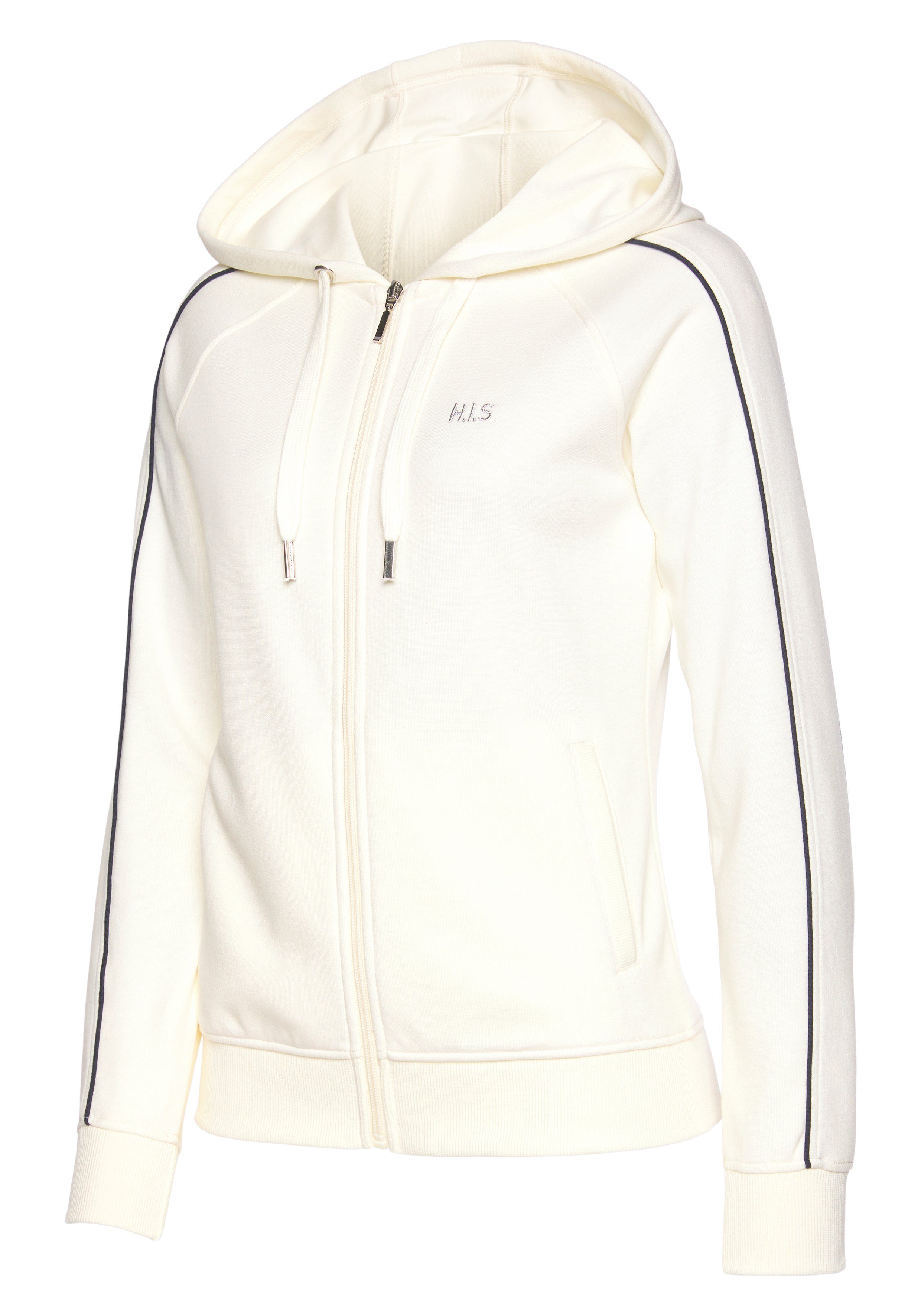 H.I.S Kapuzensweatjacke mit Piping an den Ärmeln, Loungeanzug