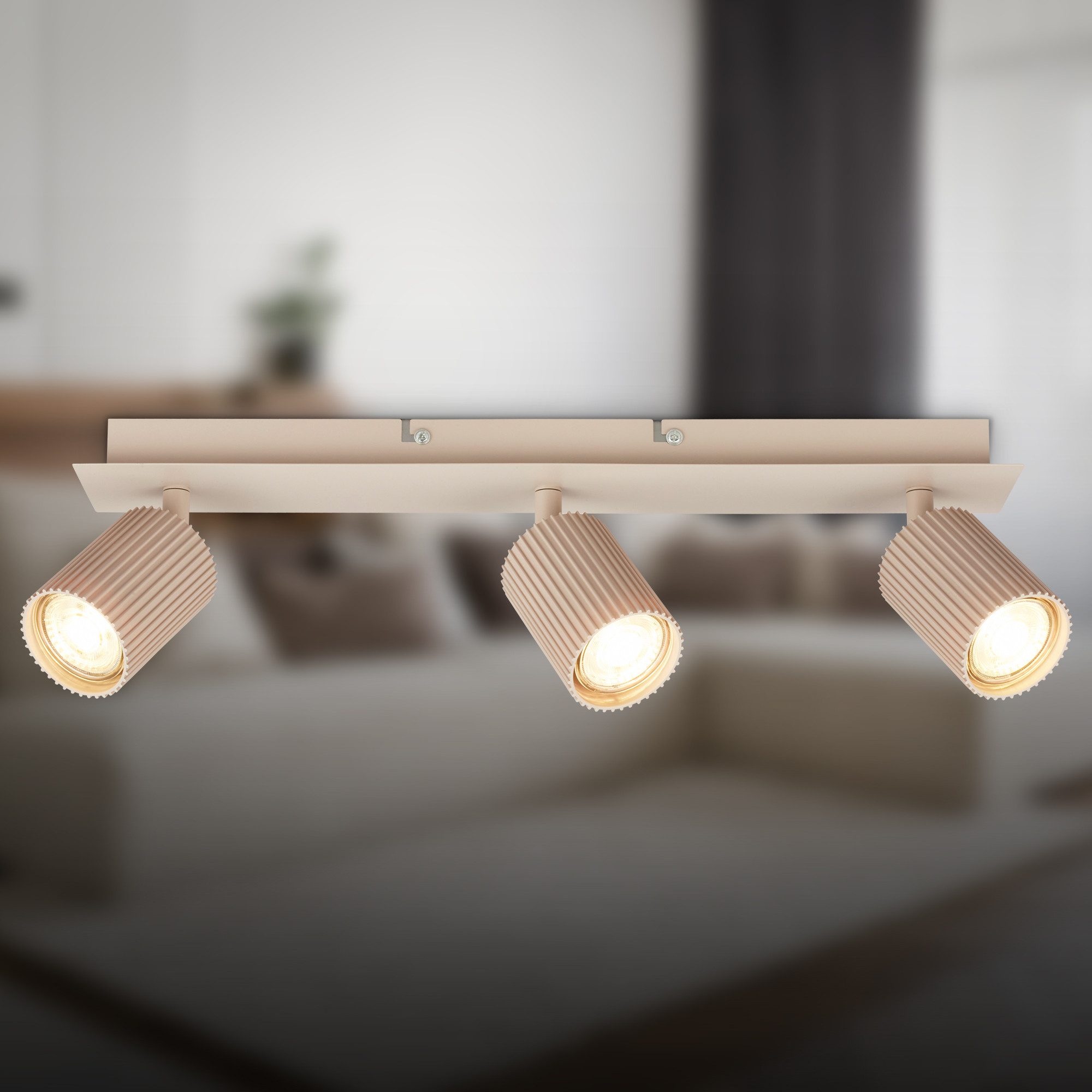 Briloner Leuchten LED Deckenspot Deckenleuchte Wandleuchte schwenkbar GU10 Deckenlampe Wohnzimmer Flur, 3-flammig, ohne Leuchtmittel, Abhängig vom Leuchtmittel, Schwarz, Beige, Coffee-Warmgrey, Wohnzimmer, Flur, Büro