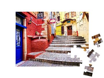 puzzleYOU Puzzle Straßen der alten Stadt Chania, Insel Kreta, 48 Puzzleteile, puzzleYOU-Kollektionen Griechenland
