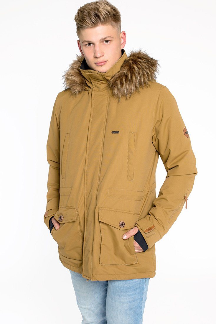 mit und TRAVIS camel Kragen Funktionsparka hochschließendem CNSRD CS MEN Kapuze PARKA