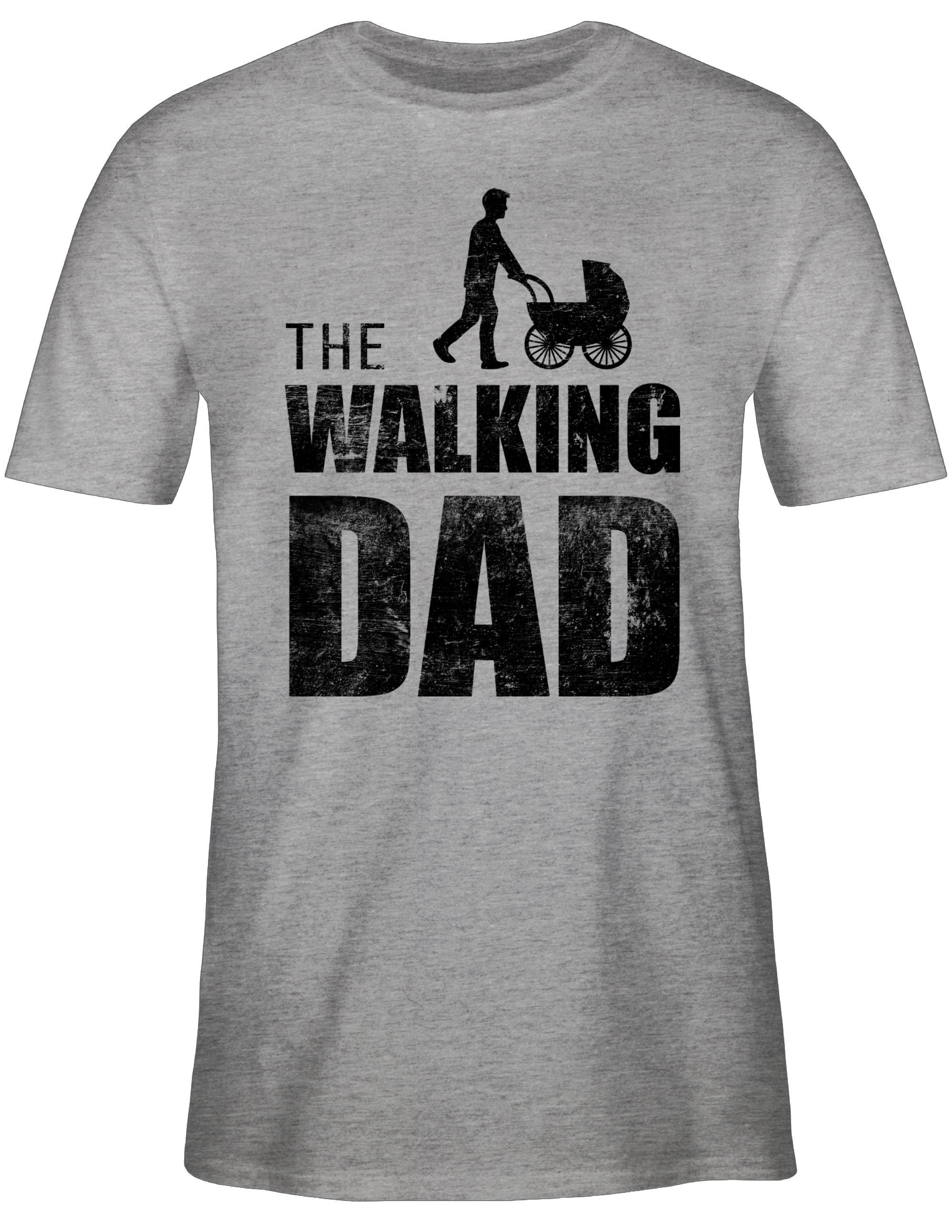 Shirtracer T-Shirt 2 Grau Dad Papa Geschenk Vatertag meliert Walking für The