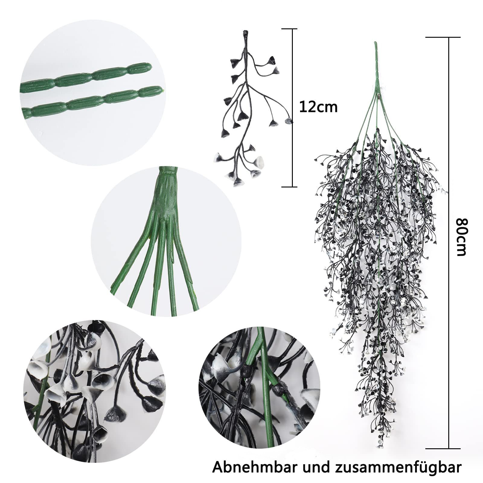 Kunstblumenstrauß 2er-Set künstliche Hängepflanzen – Große künstliche Pflanzen, Agger, künstlicher Efeu – Deko Für Innen- & Außenbereich – Bild 2 von 5