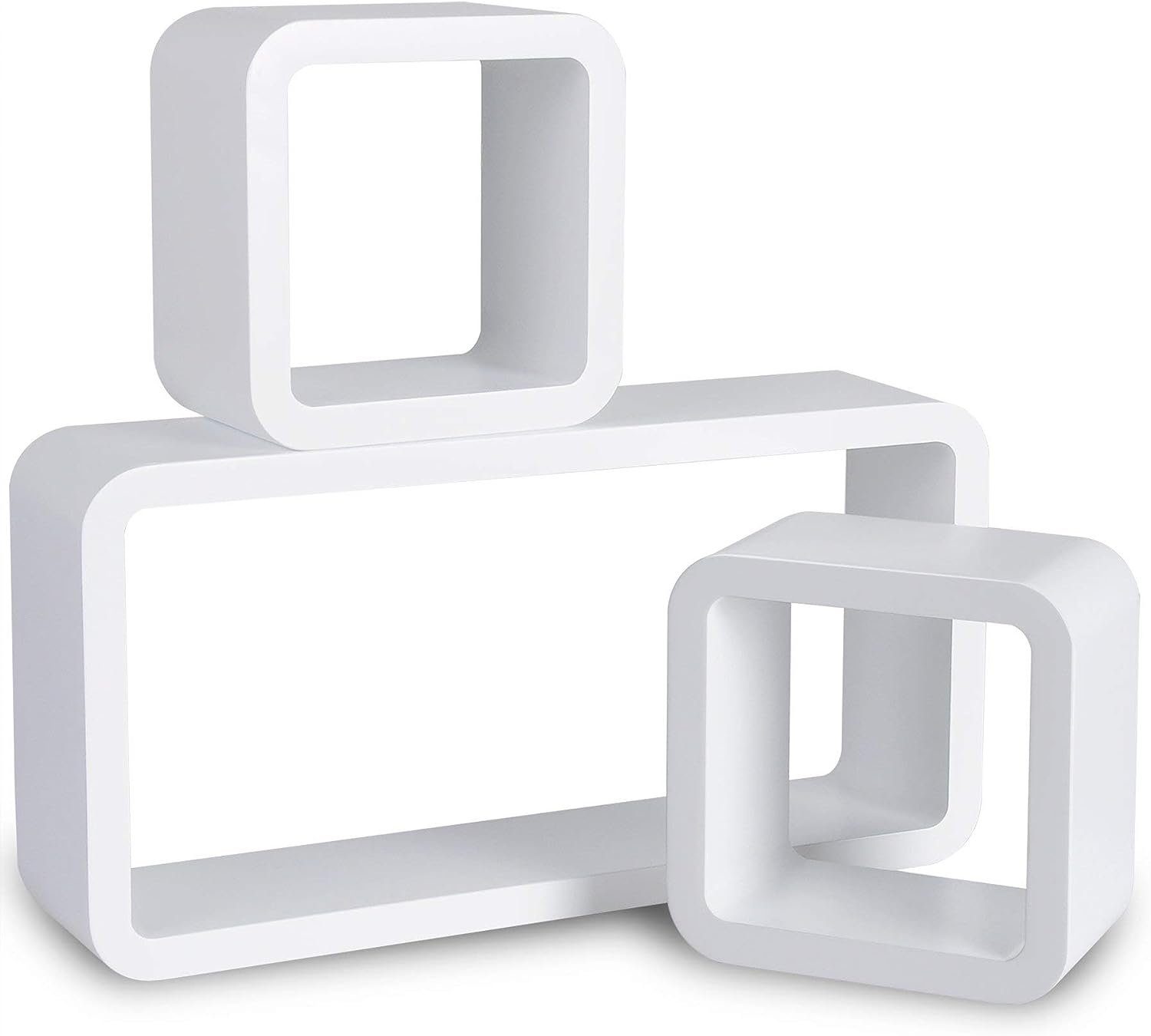 3-tlg., Weiß Wandregal, Cube Woltu Würfelregal Hängeregal Regal Wandregal 3er Set
