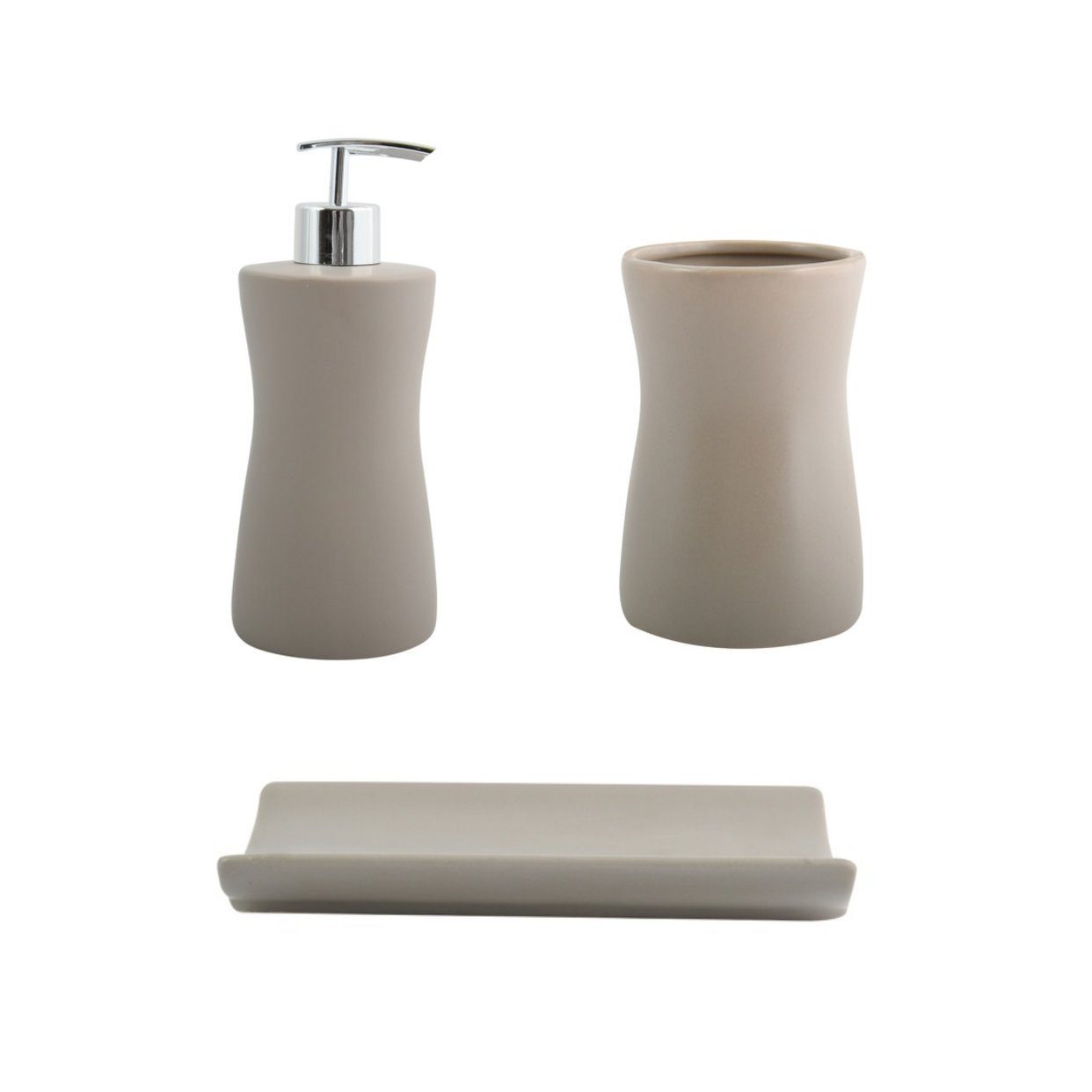 MSV Badaccessoires-Sets PALMA, Zubehör-Set, Keramik, 3 tlg., elegante Matt- günstig online kaufen