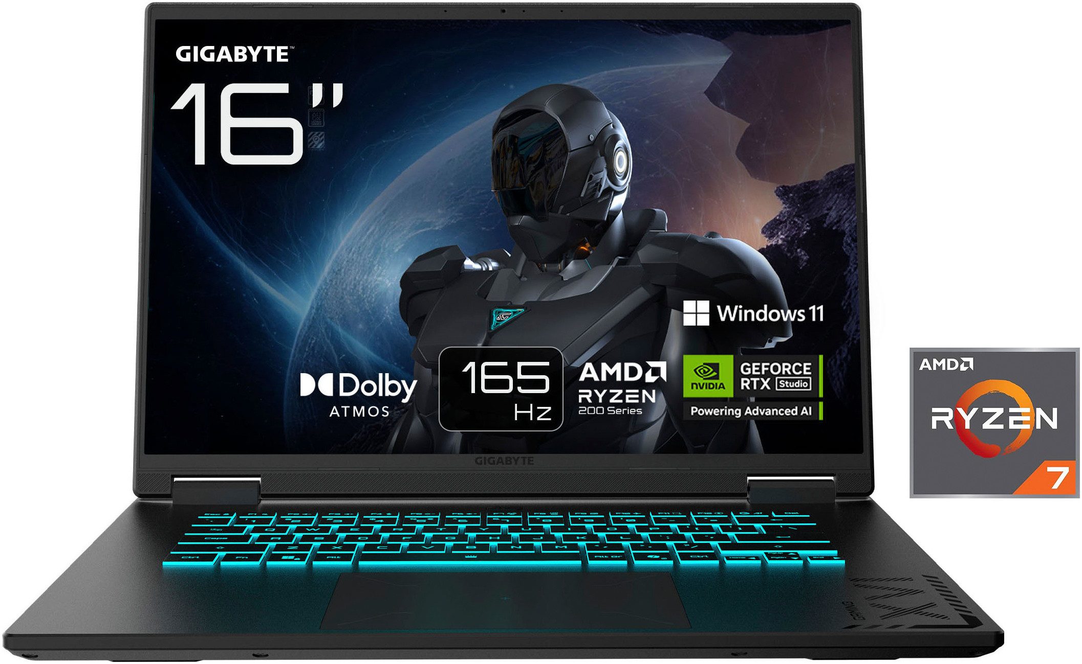 Gigabyte A16 3THK3DE894SH Gaming-Notebook (40,64 cm/16 Zoll, AMD Ryzen 7 260, GeForce RTX 5050, 1000 GB SSD)