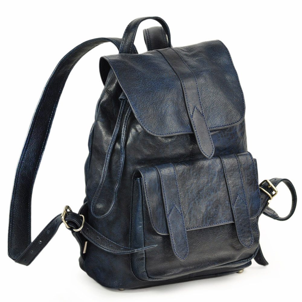 Jahn-Tasche Cityrucksack Lederrucksack / Cityrucksack Gr. M, Dunkelblau, Jahn-Tasche 519