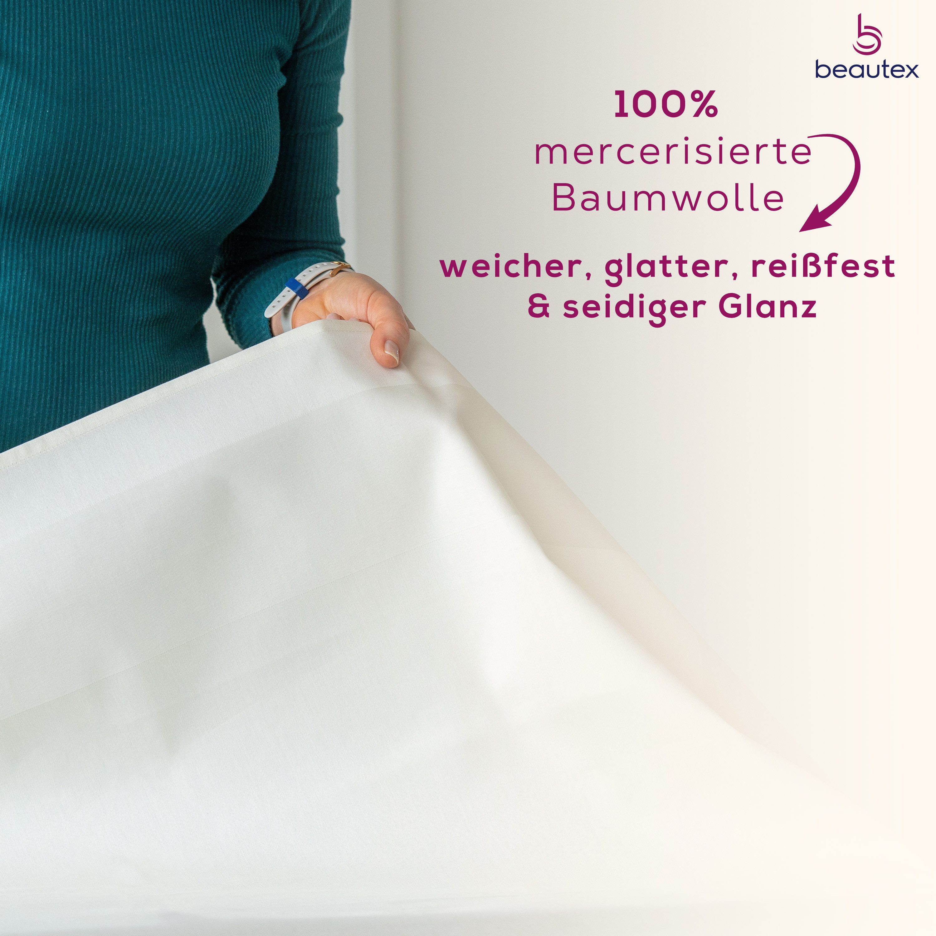 Beautex Tischdecke Damast Tischdecke, 100% mercerisierte Vollzwirn Baumwoll günstig online kaufen