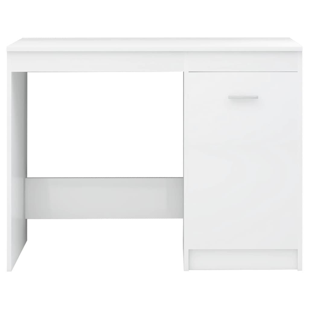 Holzwerkstoff 140x50x76 Schreibtisch furnicato Hochglanz-Weiß cm