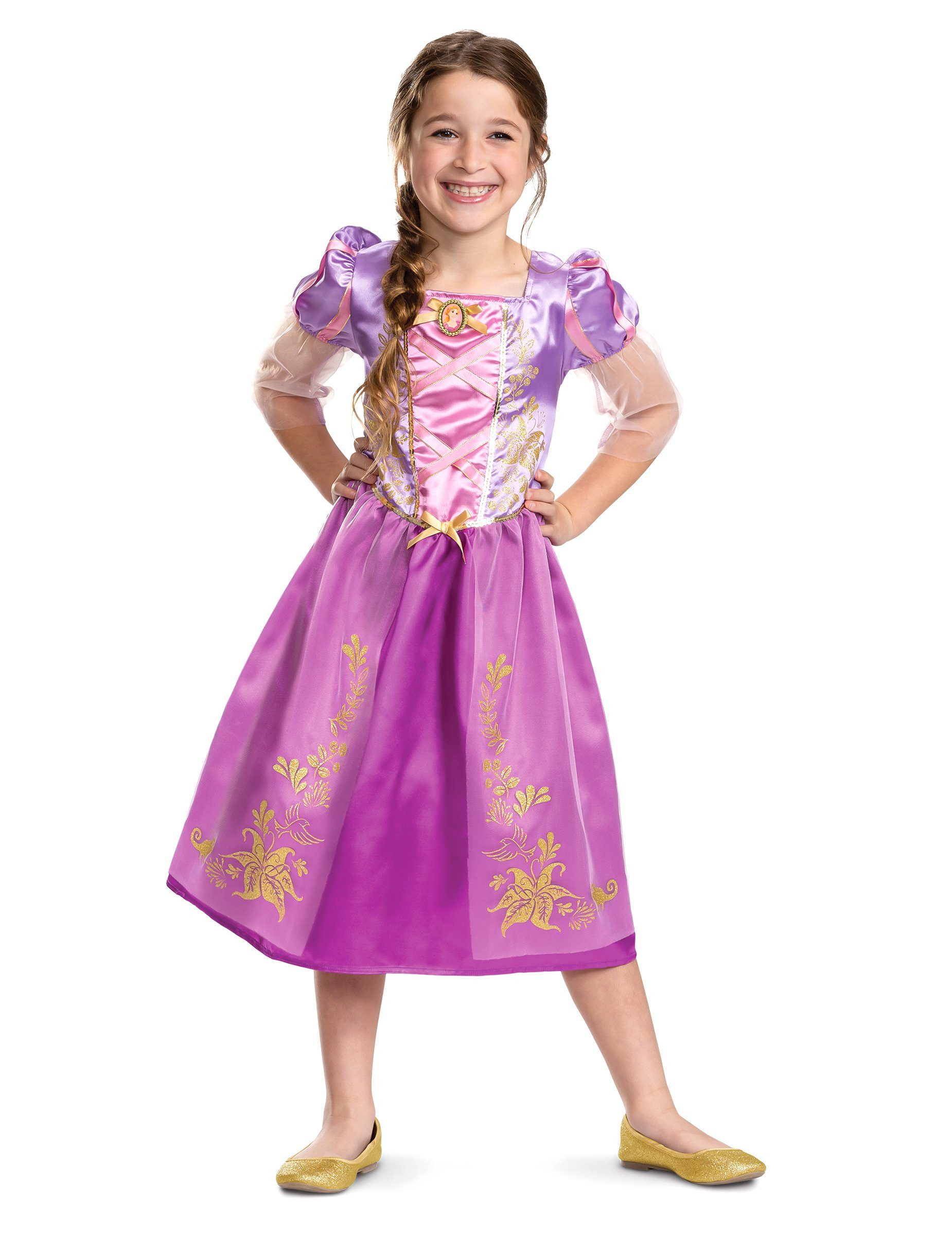 Disguise Prinzessin-Kostüm Rapunzel Kostüm für Kinder Disney pink-lila