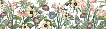 anna wand Bordüre Wildblumen rosa/grün auf weiß - selbstklebend, floral, selbstklebend