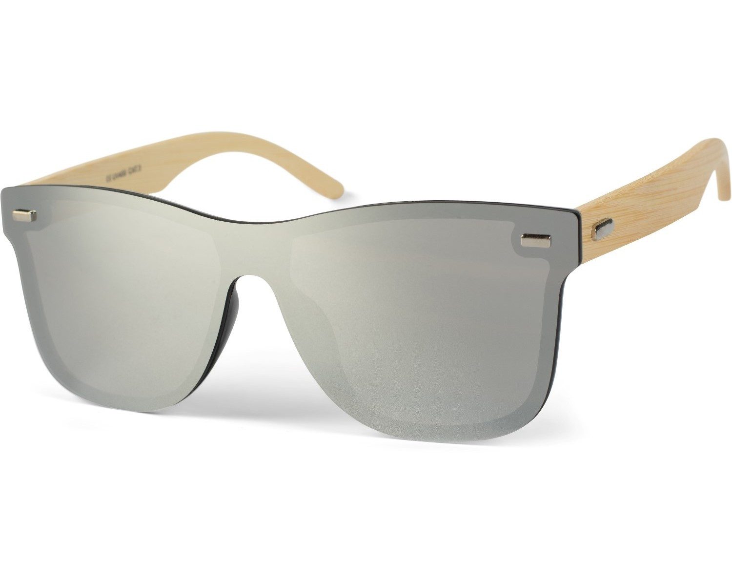 styleBREAKER Sonnenbrille Monoglas Nerd Sonnenbrille Bambus Bügel (1-St)