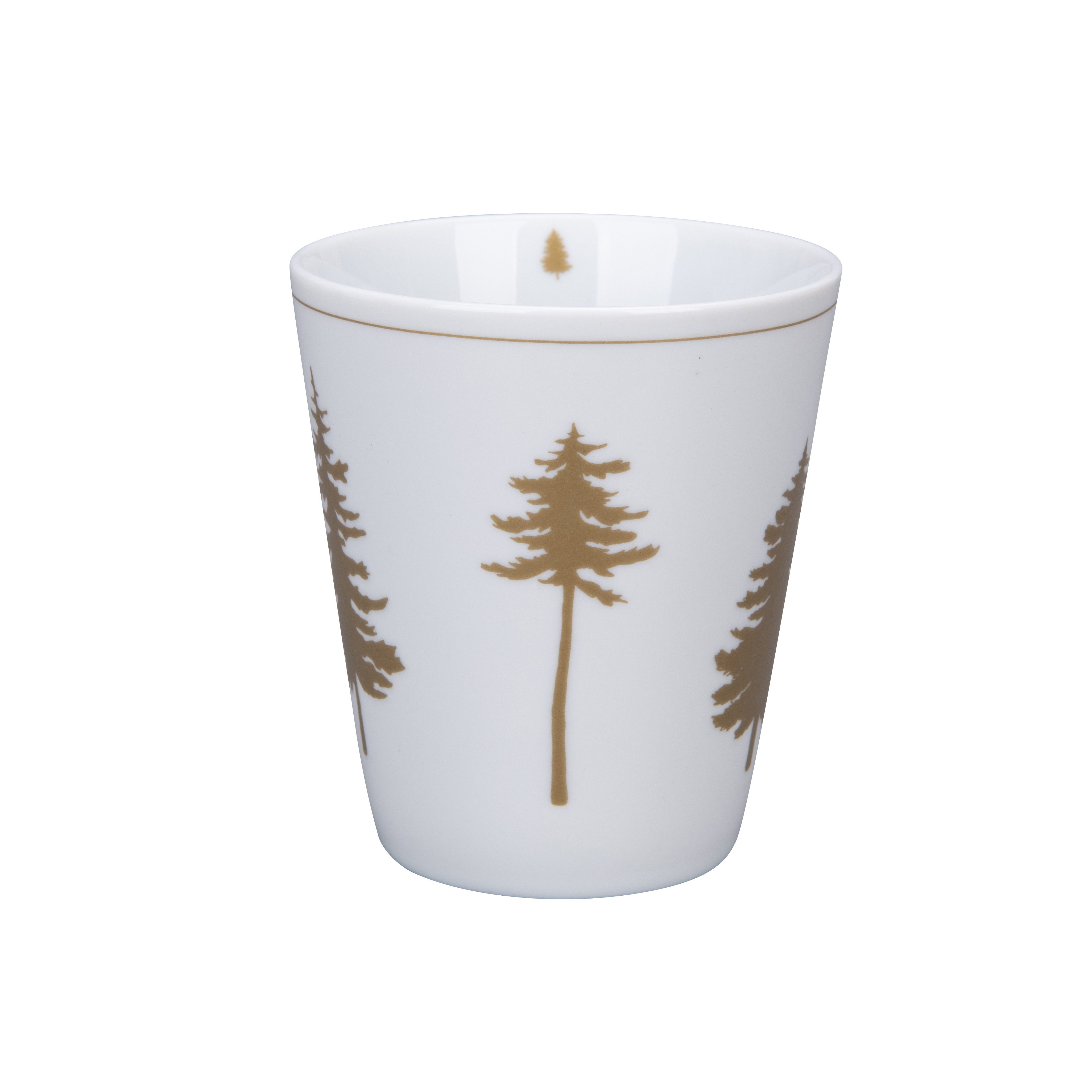 Krasilnikoff Tasse Happy Mug CUP Weihnachten Hipster Deer Tannen Sterne Porzellanbecher, Spülmaschinen- und mikrowellengeeignet Hochwertiges Porzellan