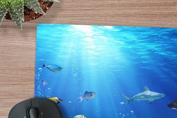 MuchoWow Gaming Mauspad Sonne - Exotisch - Fisch (1-St), Mousepad mit Rutschfester Unterseite, Gaming, 40x40 cm, XXL, Großes
