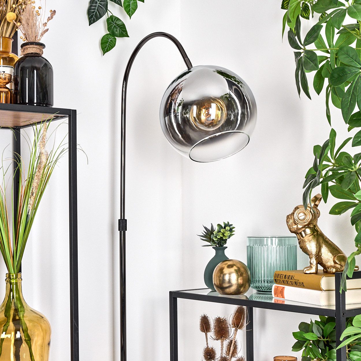 hofstein Stehlampe Stehlampe aus Metall/Glas in günstig online kaufen