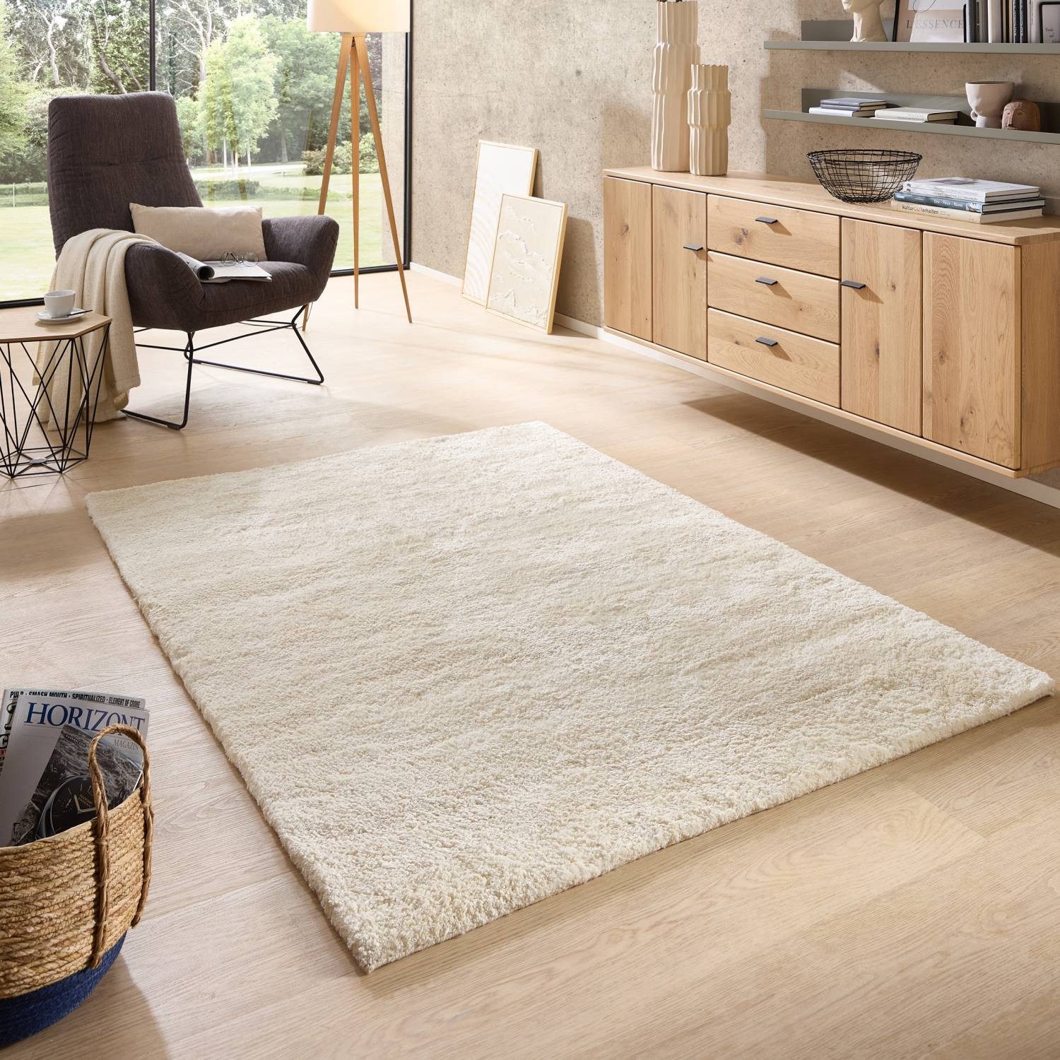 Natur Pur Wollteppich Cloud, wolkenweich, nachhtalitg, ungefärbte Wolle, Rechteckig